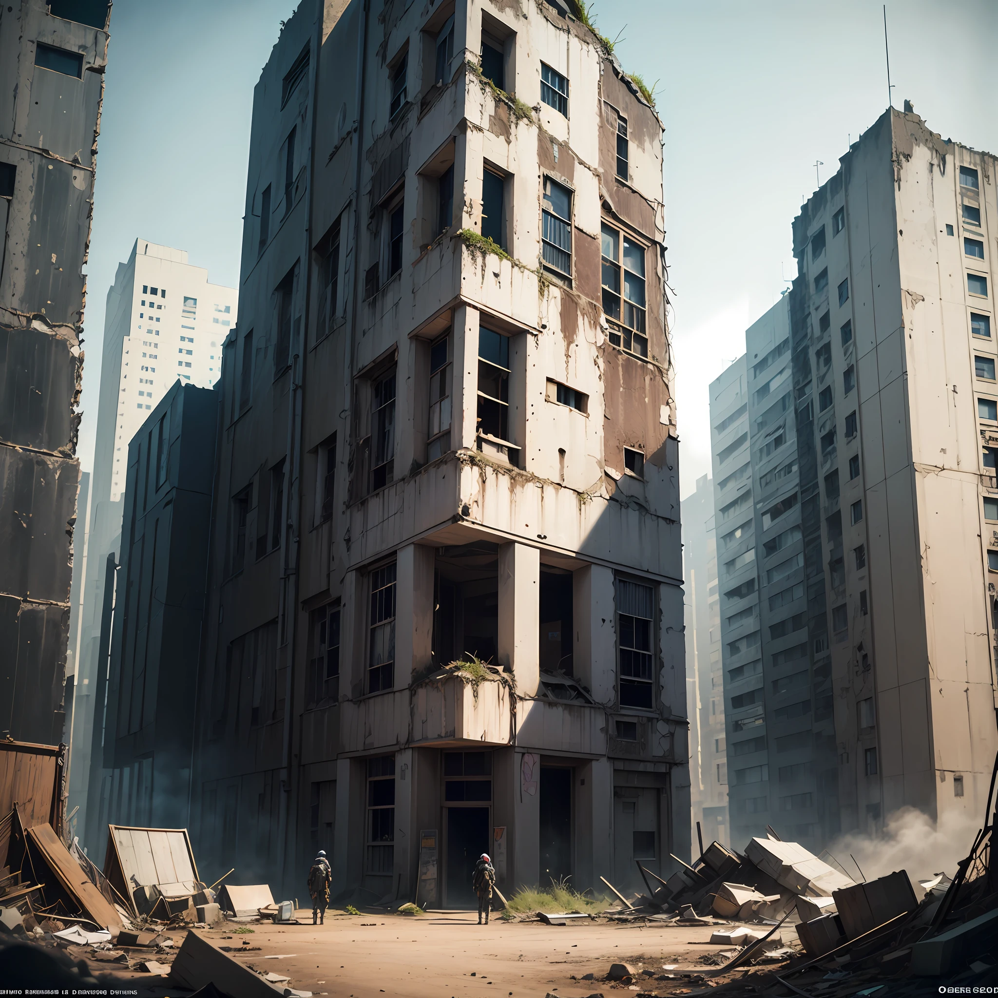 cyber punk perssonage,Doomsday ruins,desolated,eventide,城市 --auto