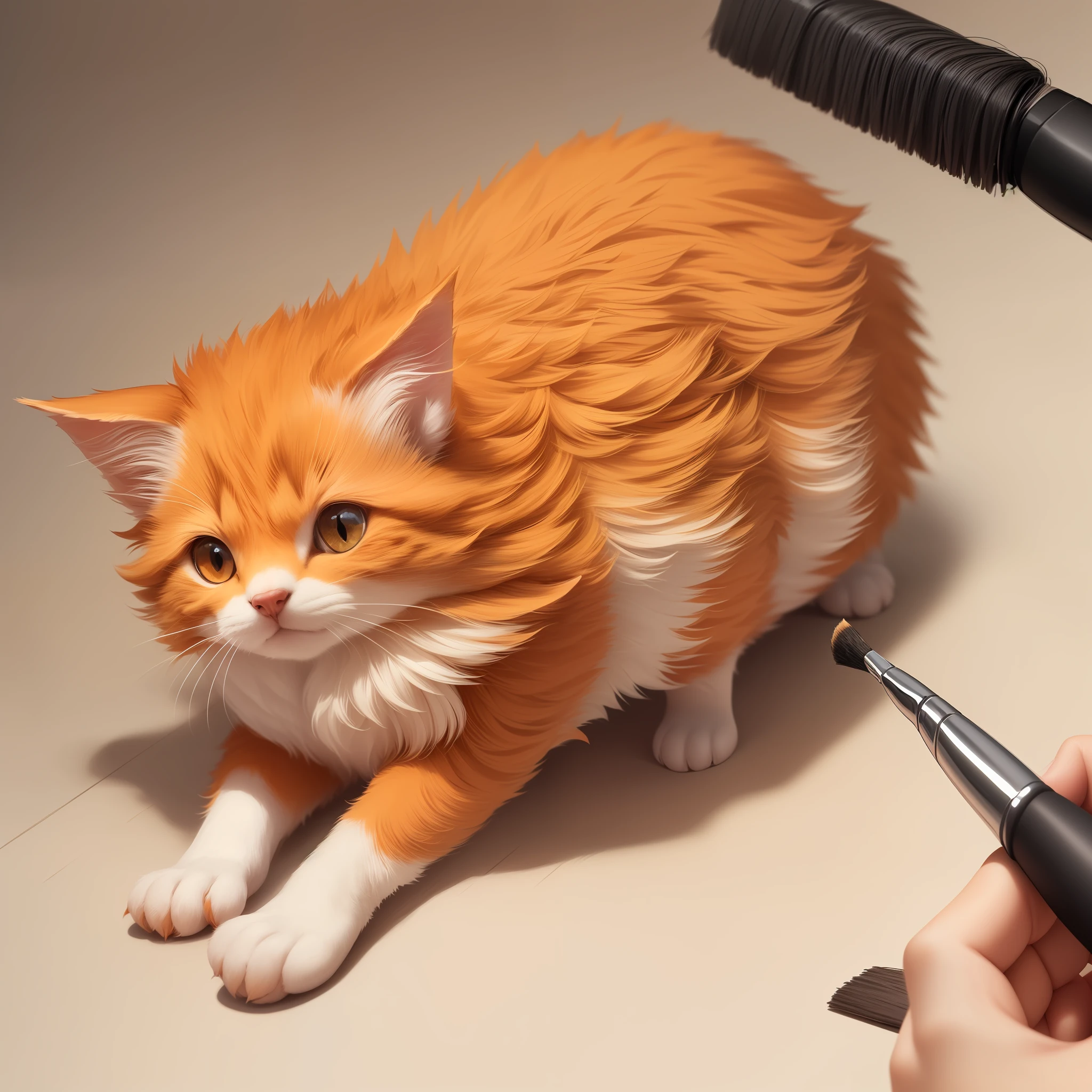 (Clean line drawing style,Ultra HD details, Still picture)Orange hedgehog cat in the mountains, Fantastic fantasy creatures,Become a soft and cute expression (Stroke the:1.3,Soft details:1.2,Moe:1.5,Very clean brush:1.2). --auto