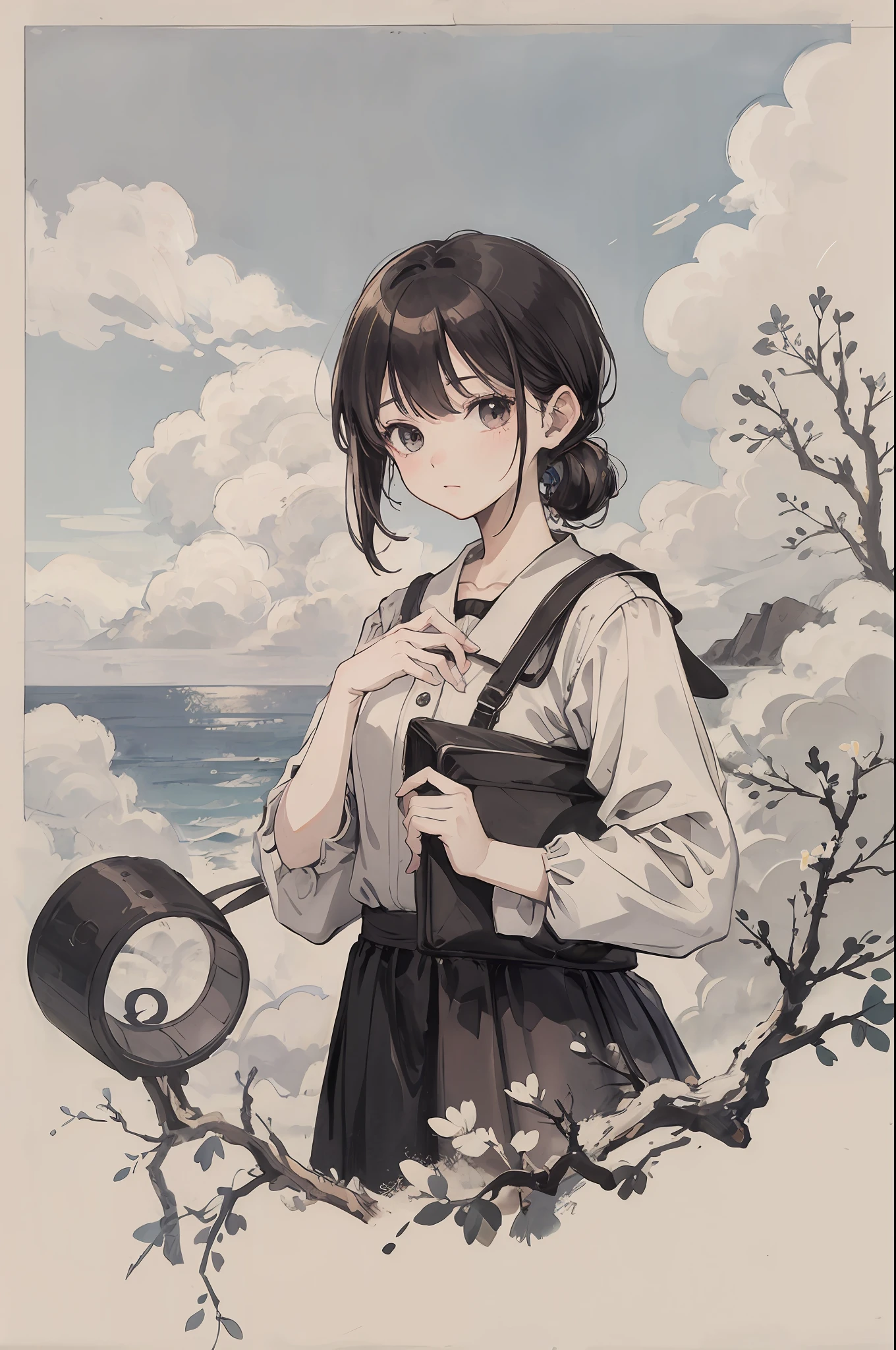 Girl and cloud
