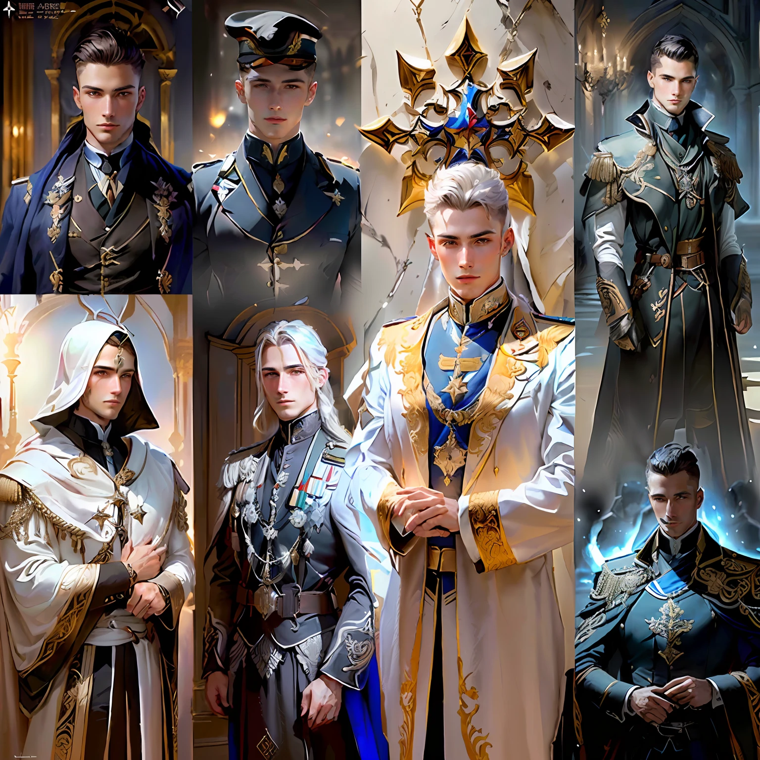 Company of male soldiers,elegant