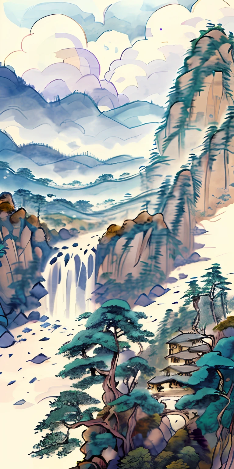 Ink wind,Kizi,Sword dance,High hills,waterfallr,high qulity