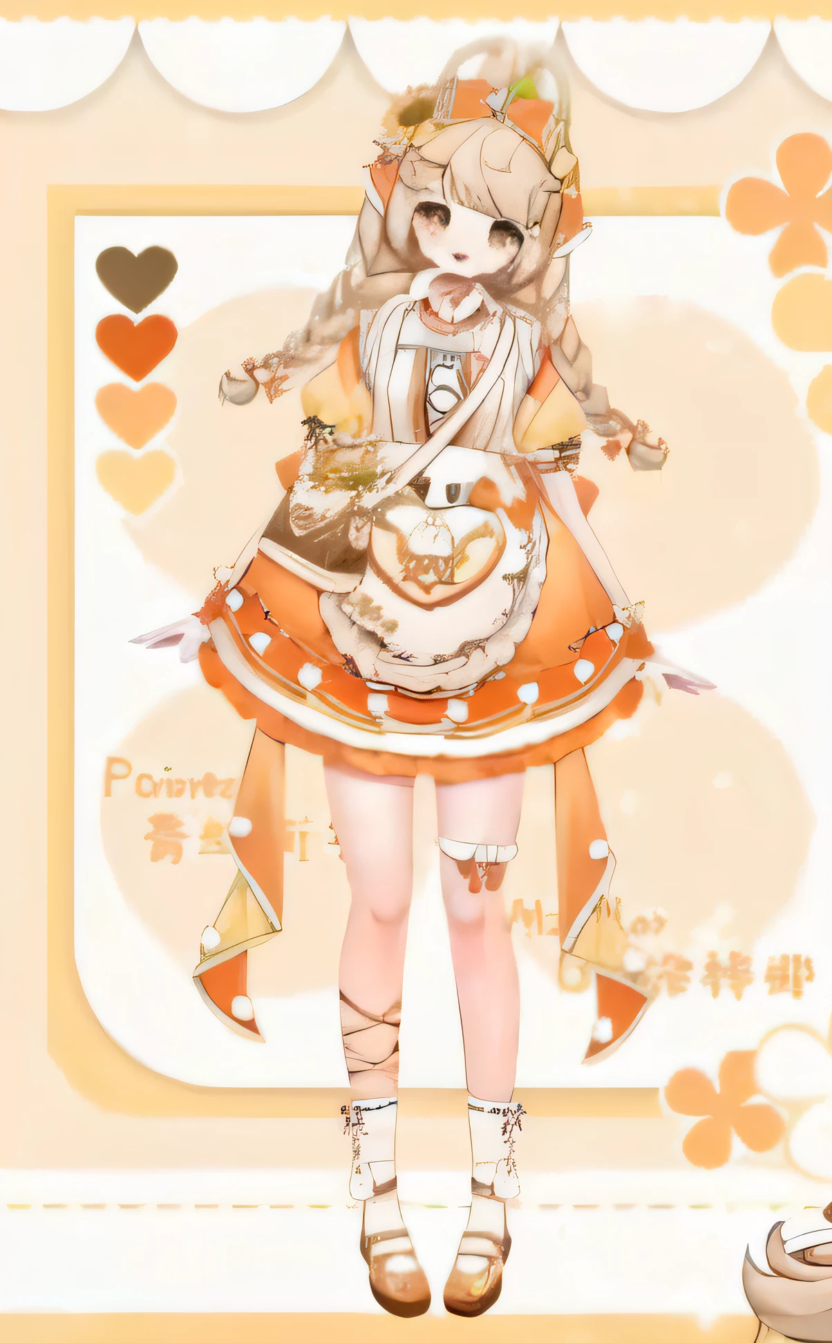 Anime girl in dress，With a basket of food and a cat, made with anime painter studio, Maid outfit, Splash art anime Loli, anime figure; Full-body art, anime cat girl in a maid costume, anime girl in a maid costume, style of magical girl, drawn in anime painter studio, full body adoptable, anime vtuber full body model --auto