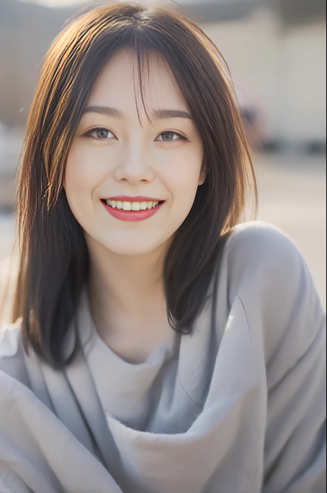 dressed, (photo realistic:1.4), (hyper realistic:1.4), (realistic:1.3),
(smoother lighting:1.05), (increase cinematic lighting quality:0.9), 32K,
1girl,20yo girl, realistic lighting, backlighting, light on face, ray trace, (brightening light:1.2), (Increase quality:1.4),
(best quality real texture skin:1.4), finely detailed eyes, finely detailed face,
(tired and sleepy and joy), (laugh), face closeup, t-shirts,
(Increase body line mood:1.1), (Increase skin texture beauty:1.1)
