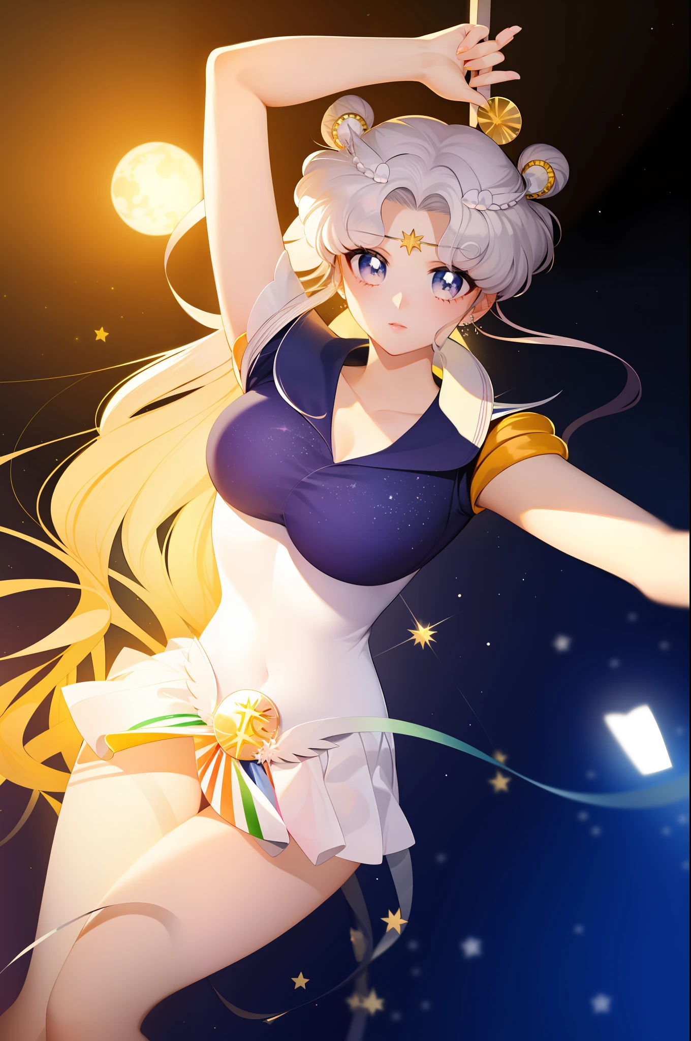 a close up of a woman in a costume posing for a picture, Anime girl cosplay, Sailor Moon Style, Anime Cosplay, Sailor Moon!!!!!!!!, by Sailor Moon, inspired by Sailor Moon, sailormoon. Beautiful, the sailor galaxia. Beautiful, cosplay foto, publicity cosplay, Cosplay, Ayaka Cosplay, Orange halo around her head, Inspired by Yang J