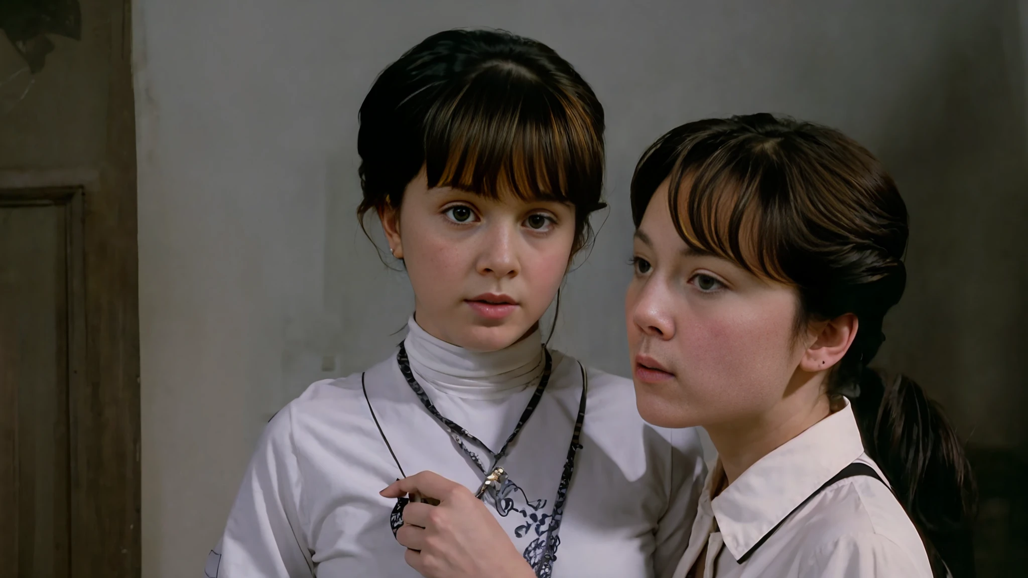 There was a woman and a girl posing for a picture, movie screencap, still from live action movie, screenshot from the 1983 film, screenshots from movies, live-action movie scenes, 1 9 8 6 movie screenshot, still frame from a movie, screenshots from movies, Still from the movie, cinematic Film still from, movie screen shot
