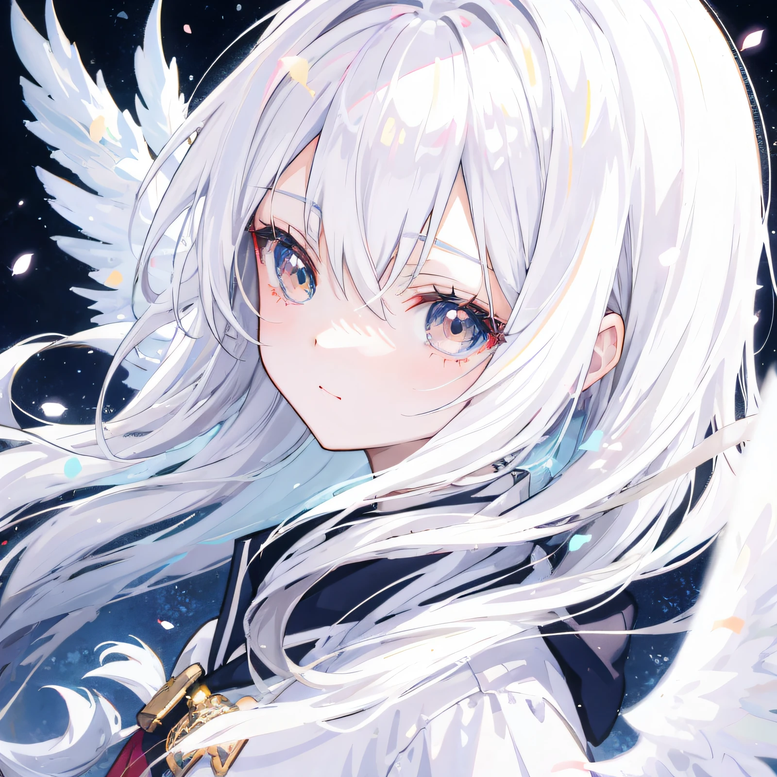 Anime girl with white hair, Girl with white hair, White-haired god, white haired Cangcang, girl with white eyes, Perfect white haired girl, ethereal anime, nightcore, anime visual of a cute girl, frosty white eyes