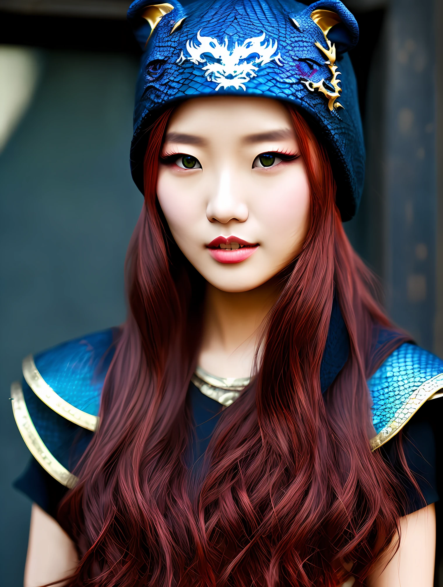 Dragonborn，redheadwear，Beautuful Women，年轻，dragon scale