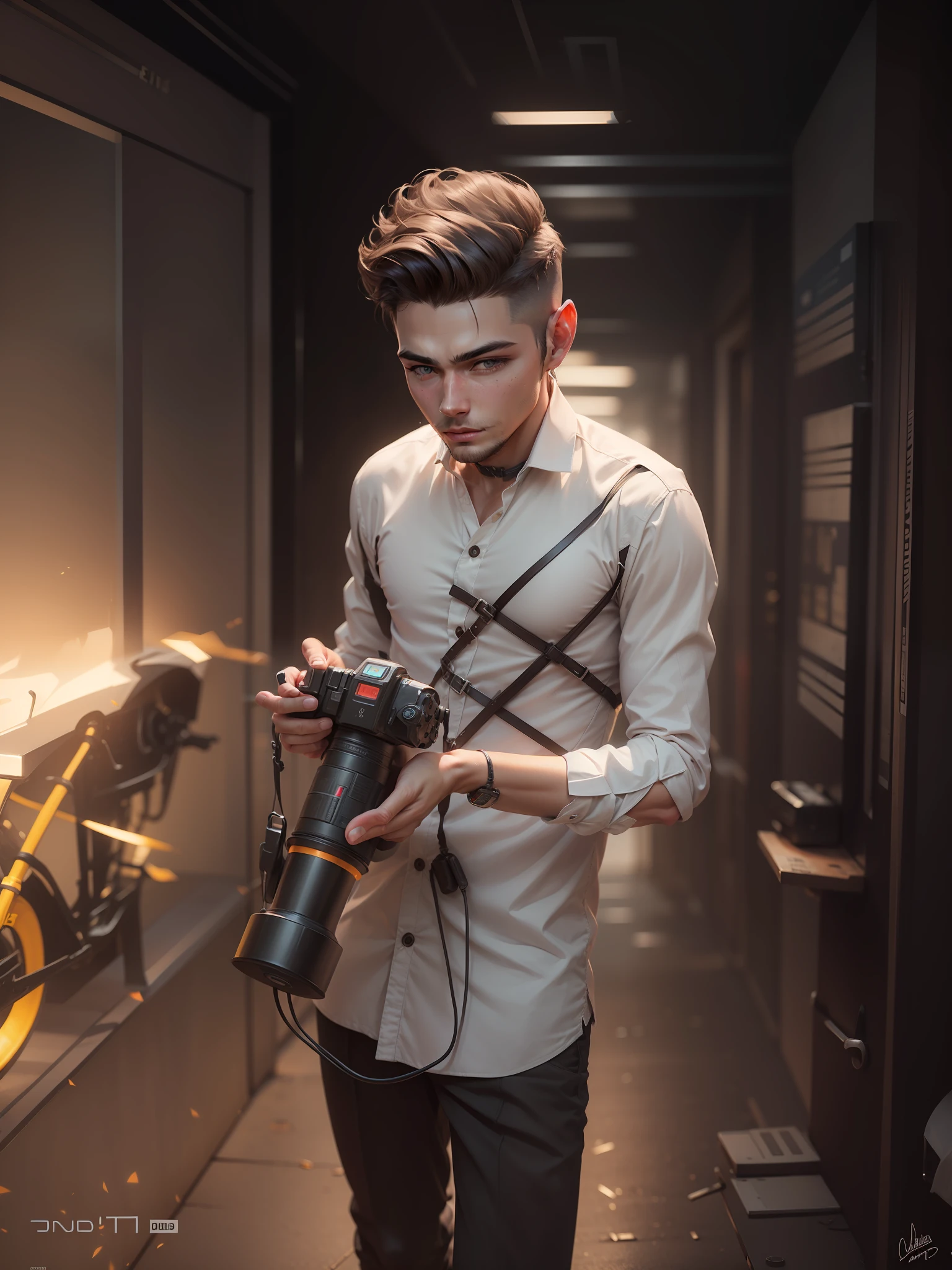 Change background cyberpunk handsome boy, realistic face, 10k, ultra realistic