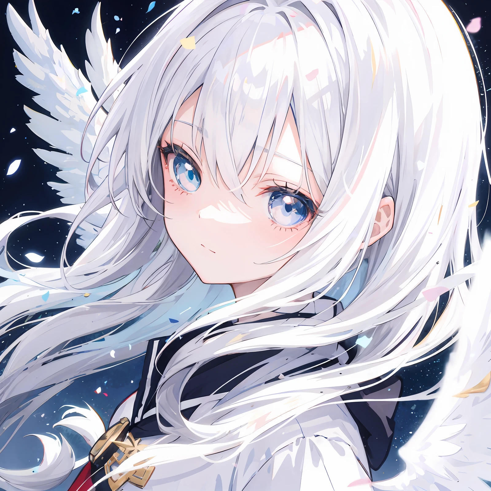 Anime girl with white hair, Girl with white hair, White-haired god, white haired Cangcang, blue color eyes, Perfect white haired girl, ethereal anime, nightcore, anime visual of a cute girl,