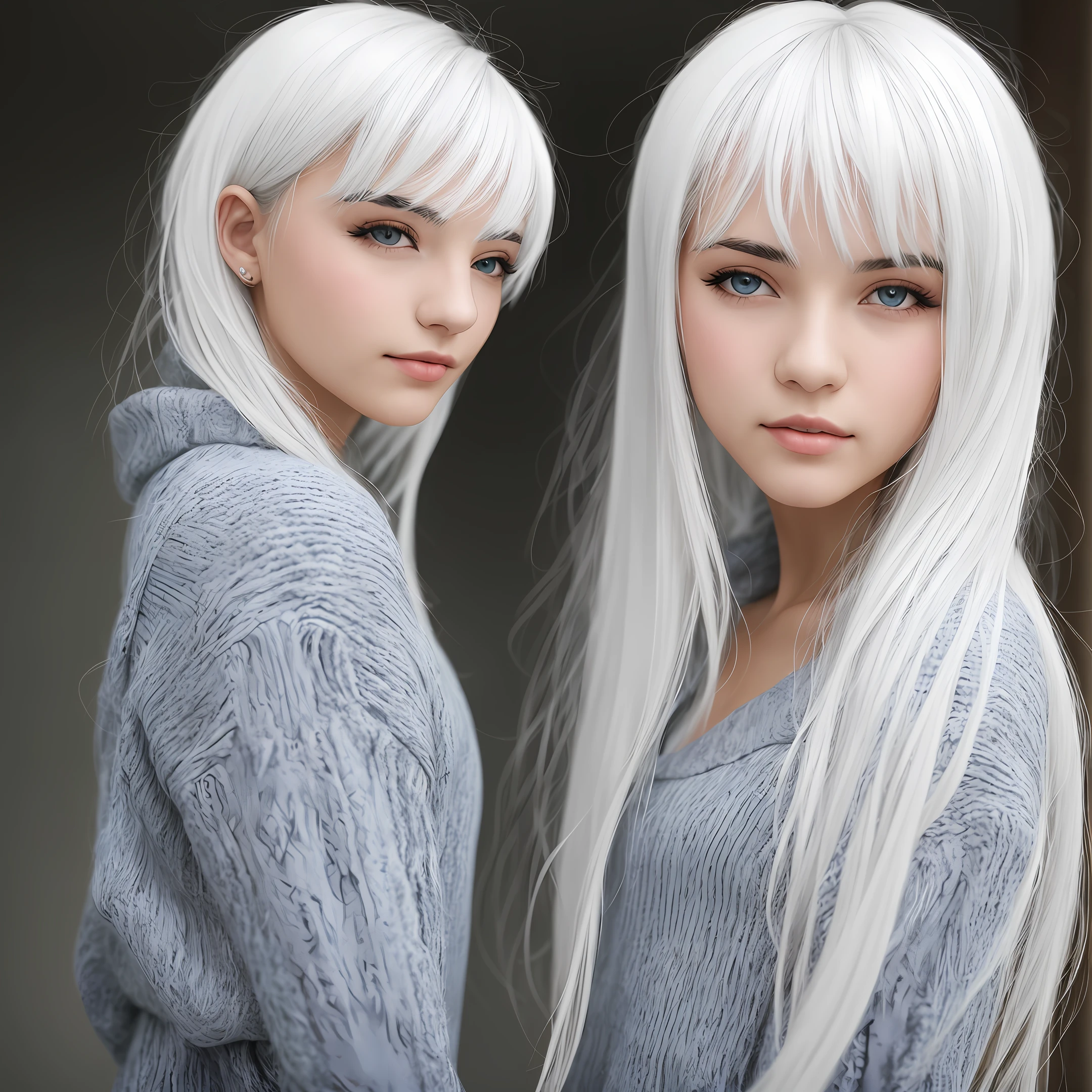 A girl with white hair