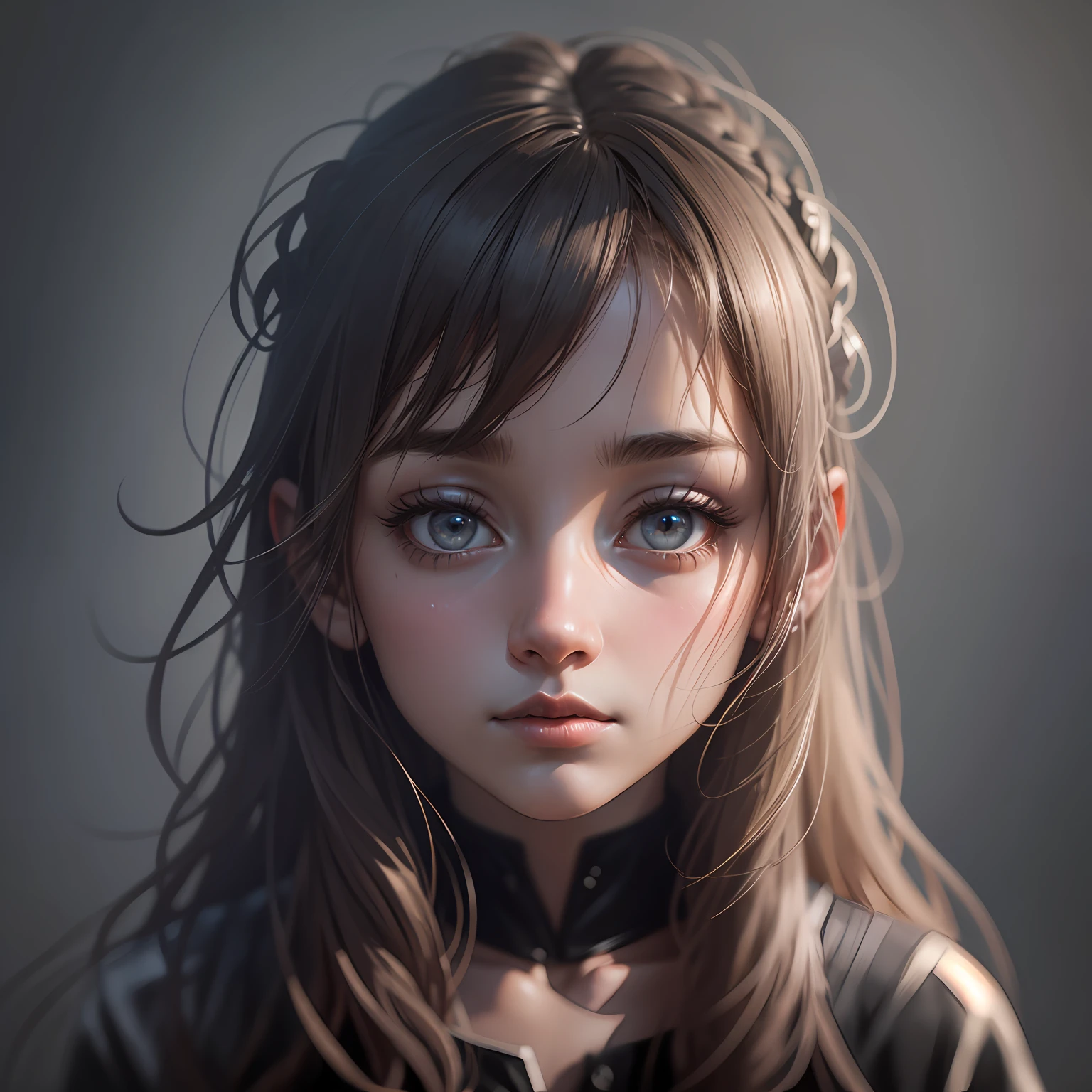 streaked hair, empty eyes, Surrealism, chiaroscuro, ray tracing, UHD --auto