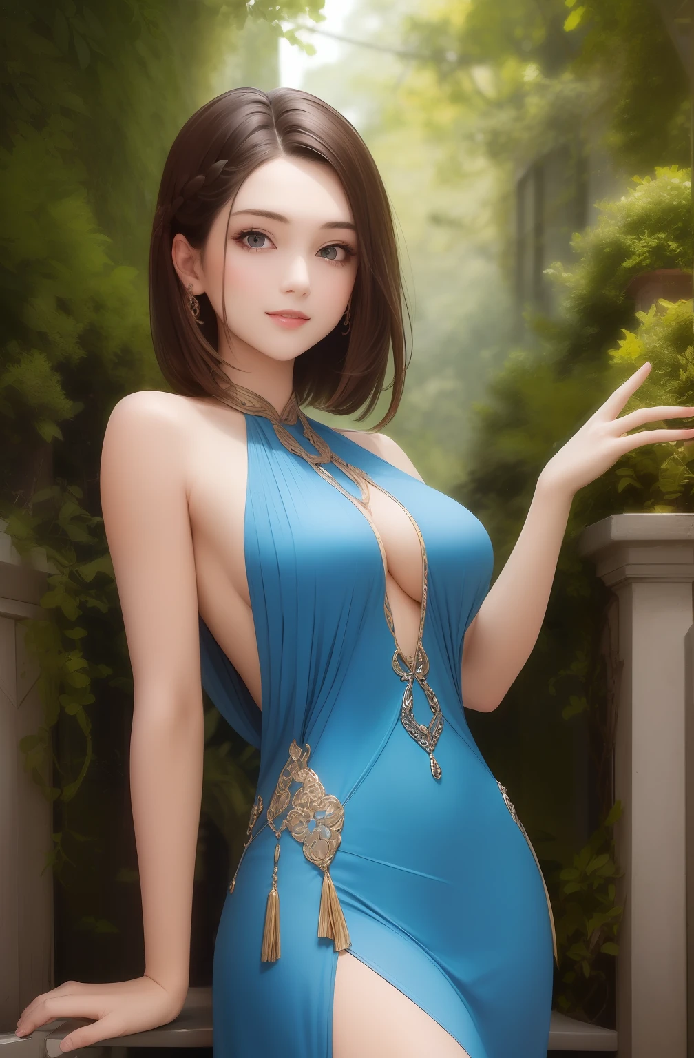 ((Best Quality, 8K, Masterpiece: 1.3)), 1girl, Slim Abs Beauty: 1.3, (Hairstyle Casual, Big Breasts: 1.2), Dress: 1.1, Super Fine Face, Delicate Eyes, Double Eyelids, Smile, Home