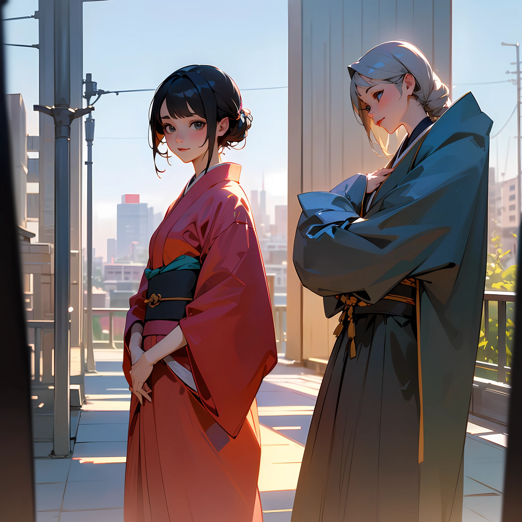 ((Realistic lighting, best qualtiy, 8k, tmasterpiece:1.3)), sharp fokus:1.2, 1girl, Beautiful Women with Perfect Figure:1.4,  ((Black straight long)), (Kimono with white:2.4）,（exteriors，In the daytime：1.1），the city street，Ultra-fine face，Fine eyes，二重まぶた， --auto