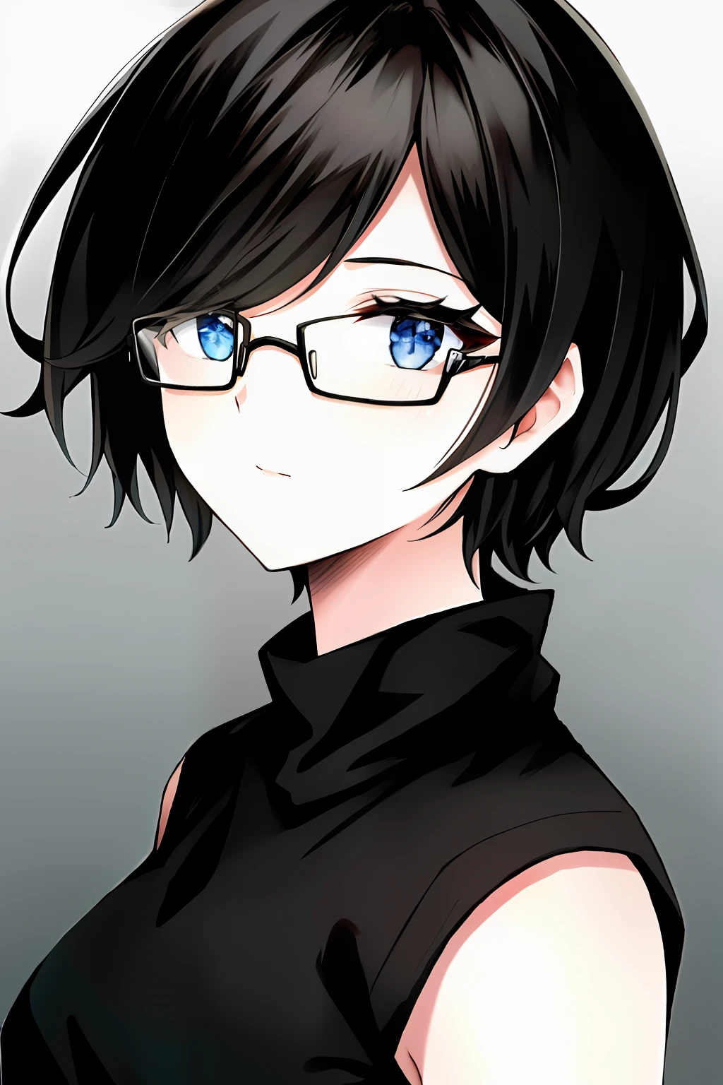 short detailed hair，eye glass，Up