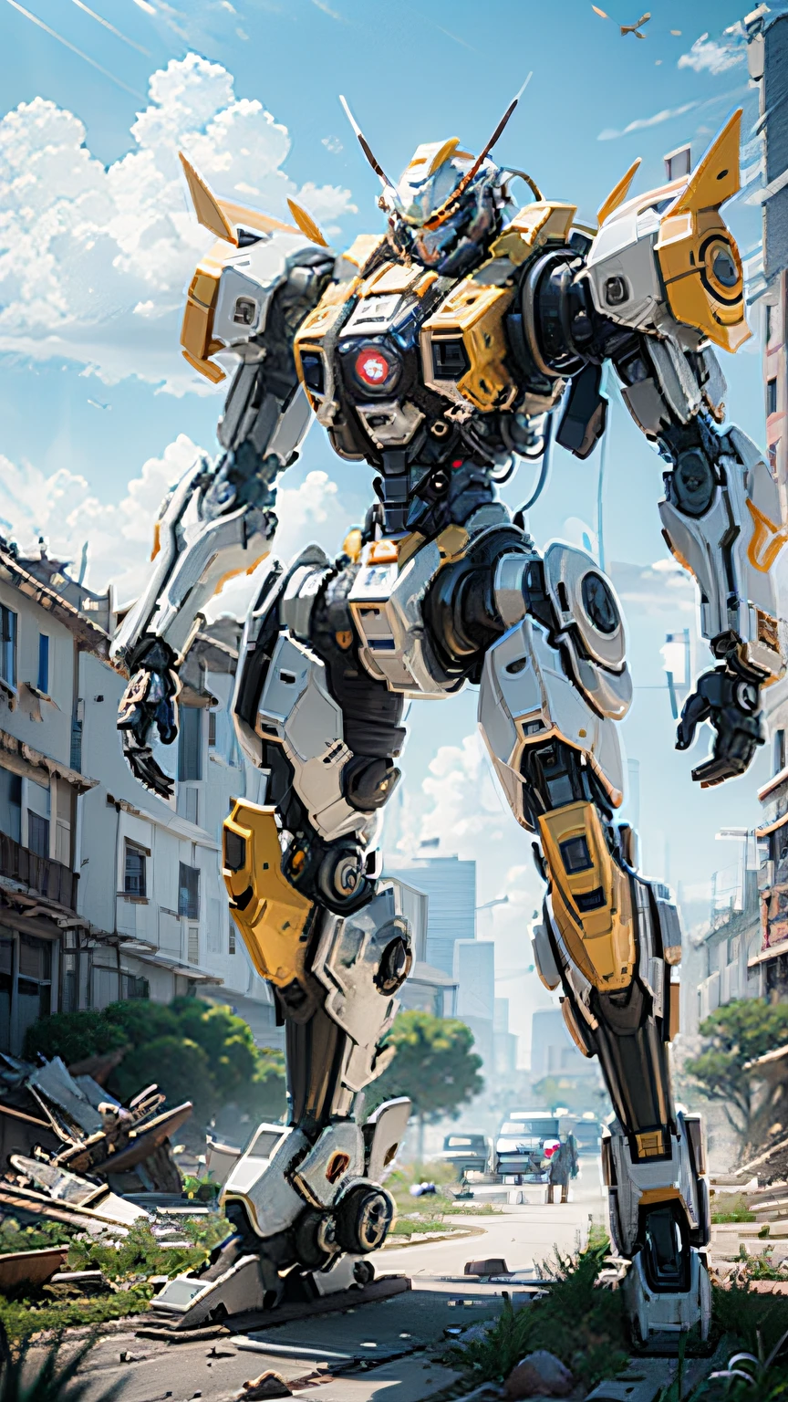 ((Best quality)), ((masterpiece)), (highly detailed:1.3), 3D,Shitu-mecha, beautiful cyberpunk women with her mecha in the ruins of city from a forgoten war, ancient technology,HDR (High Dynamic Range),Ray Tracing,NVIDIA RTX,Super-Resolution,Unreal 5,Subsurface scattering,PBR Texturing,Post-processing,Anisotropic Filtering,Depth-of-field,Maximum clarity and sharpness,Multi-layered textures,Albedo and Specular maps,Surface shading,Accurate simulation of light-material interaction,Perfect proportions,Octane Render,Two-tone lighting,Low ISO,White balance,Rule of thirds,Wide aperature,8K RAW,Efficient Sub-Pixel,sub-pixel convolution,luminescent particles,light scattering,Tyndall effect
