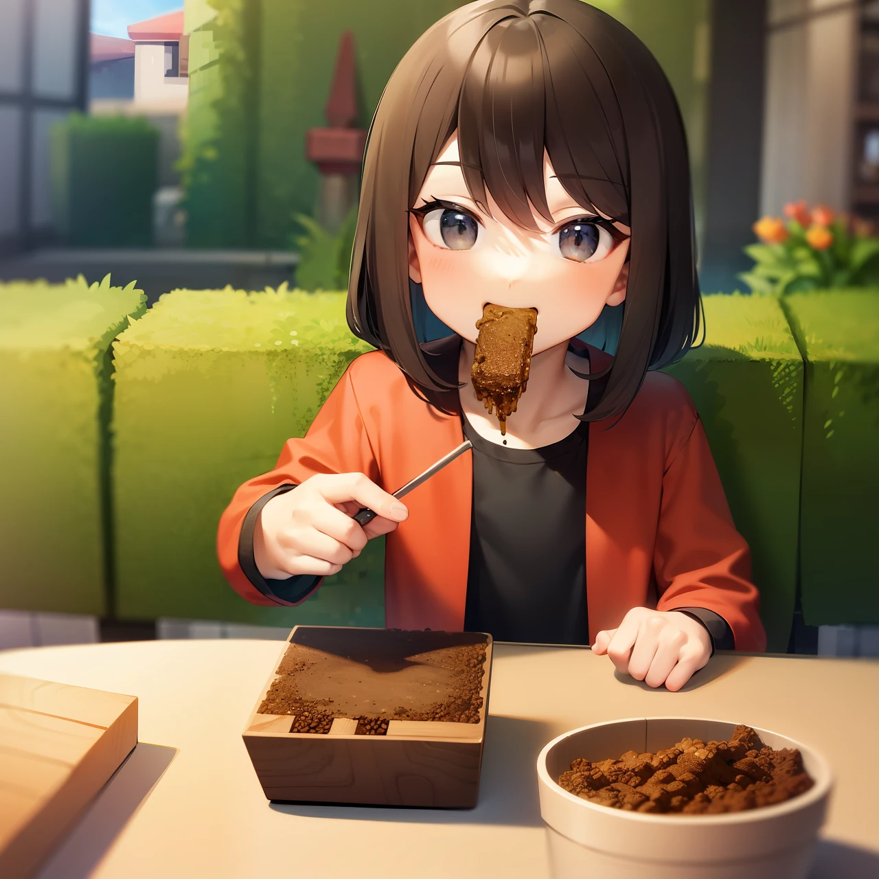 minecraft steve eating poop