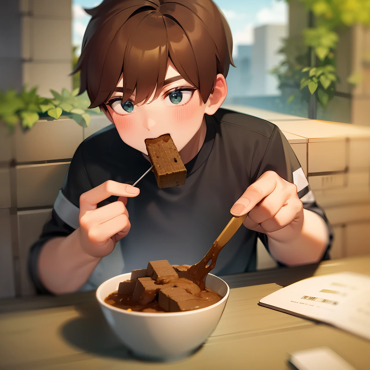 minecraft steve eating poop