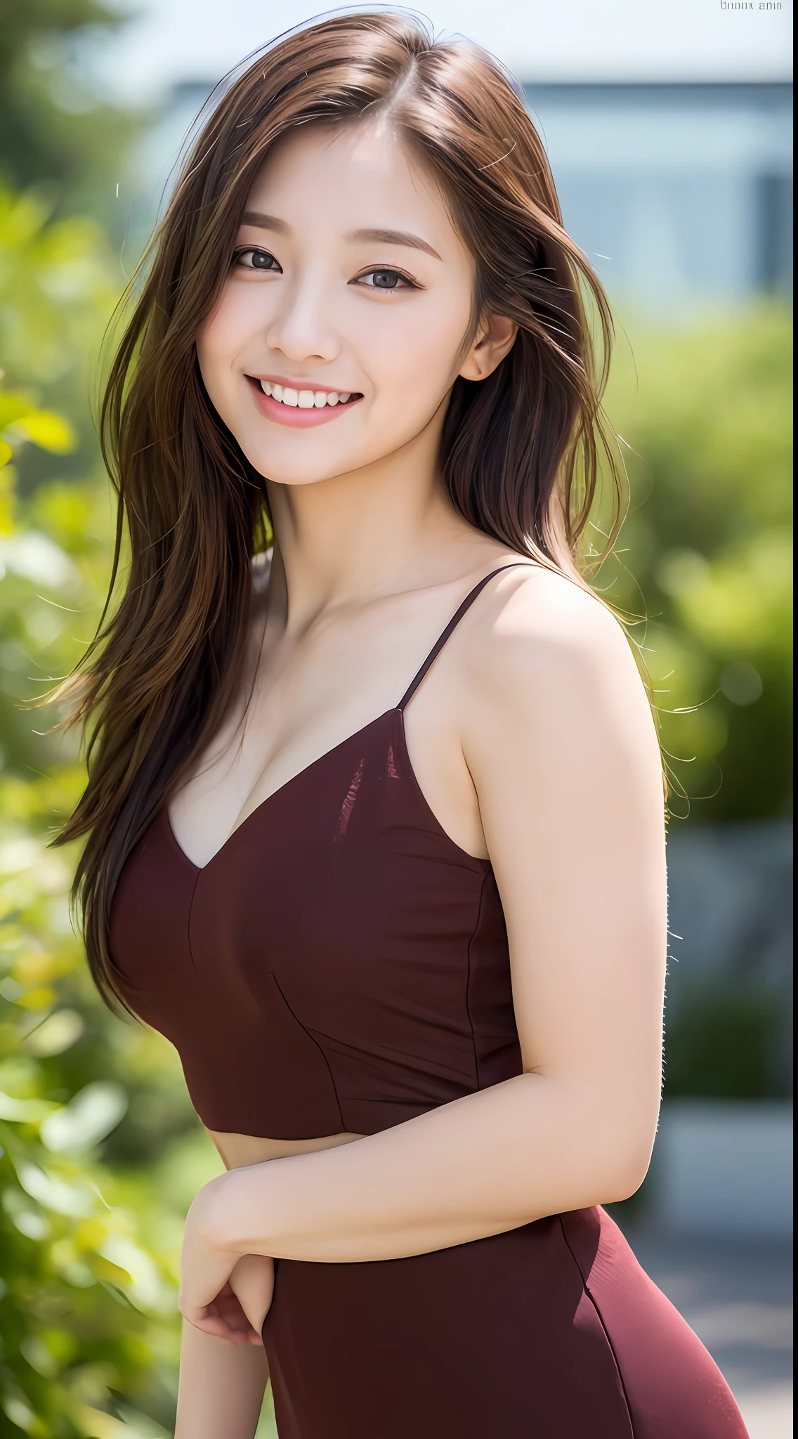 ((Best Quality, 8K, Masterpiece: 1.3)), 1 Girl, Slim Abs Beauty: 1.3, (Hairstyle Brown Hair Shortcut, Big: 1.2), Dress: 1.1, Super Slender Face, Delicate Eyes, Double Eyelids, Smile, Home, Raw Photo