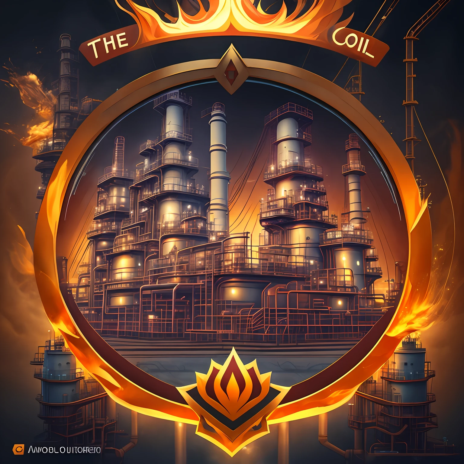 Make the logo about Oil and Gas industry. The logo design is like role in MOBA game --auto