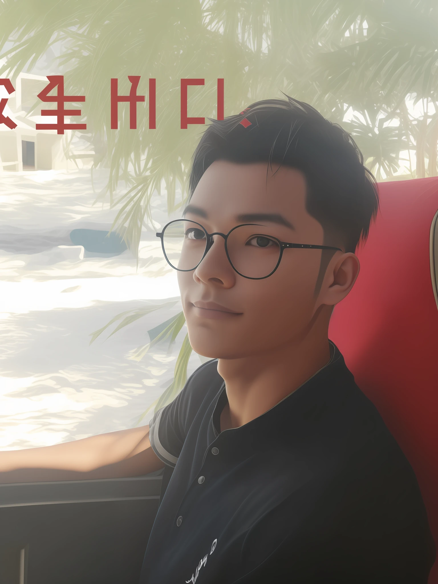 Sunshine boys,The ocean is fresh,short black straight hair,By bangs