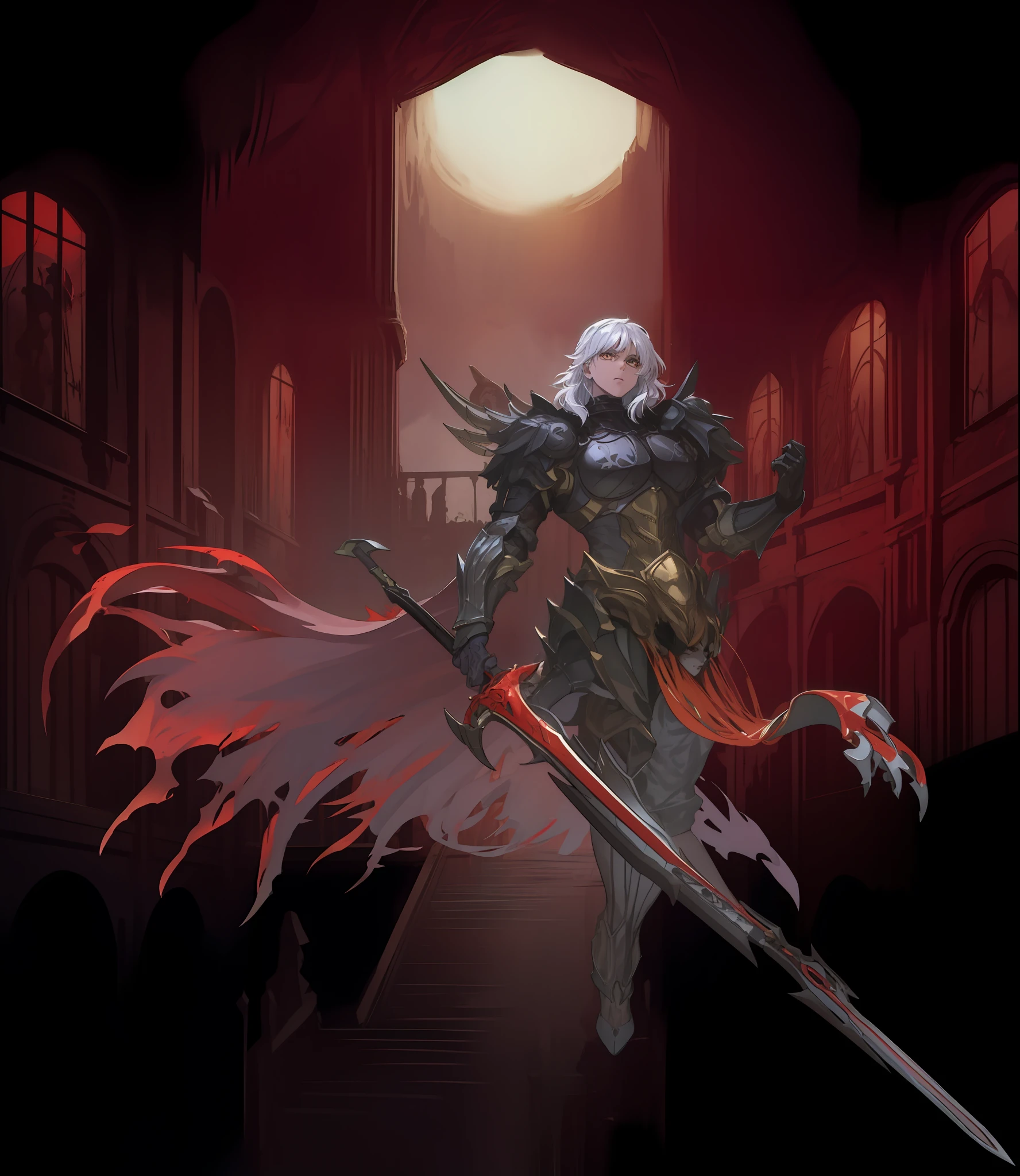 Masculino, pele negra, olhos amarelo,4k, castelo, Dark kingth armor Full body, Dark fantasy, segurando uma espada