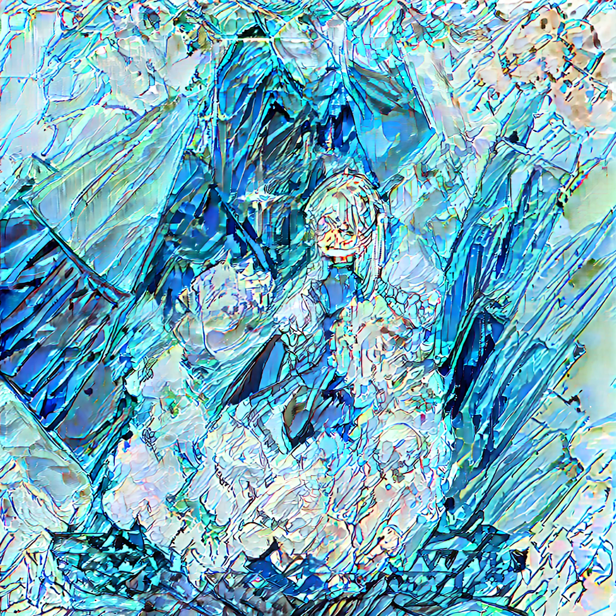 blue colors，high high quality，filigree，Pixiv quality work，ssmile，8K分辨率，Clear lines