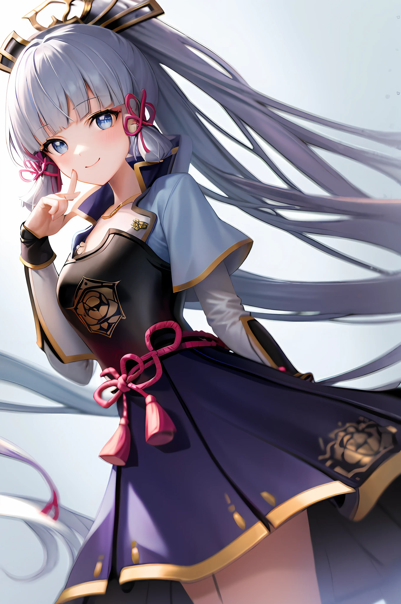 tmasterpiece,A high resolution,best qualtiy,1girl solo,Kamisato_Ayaka,ssmile,komono,is shy,Superskirt