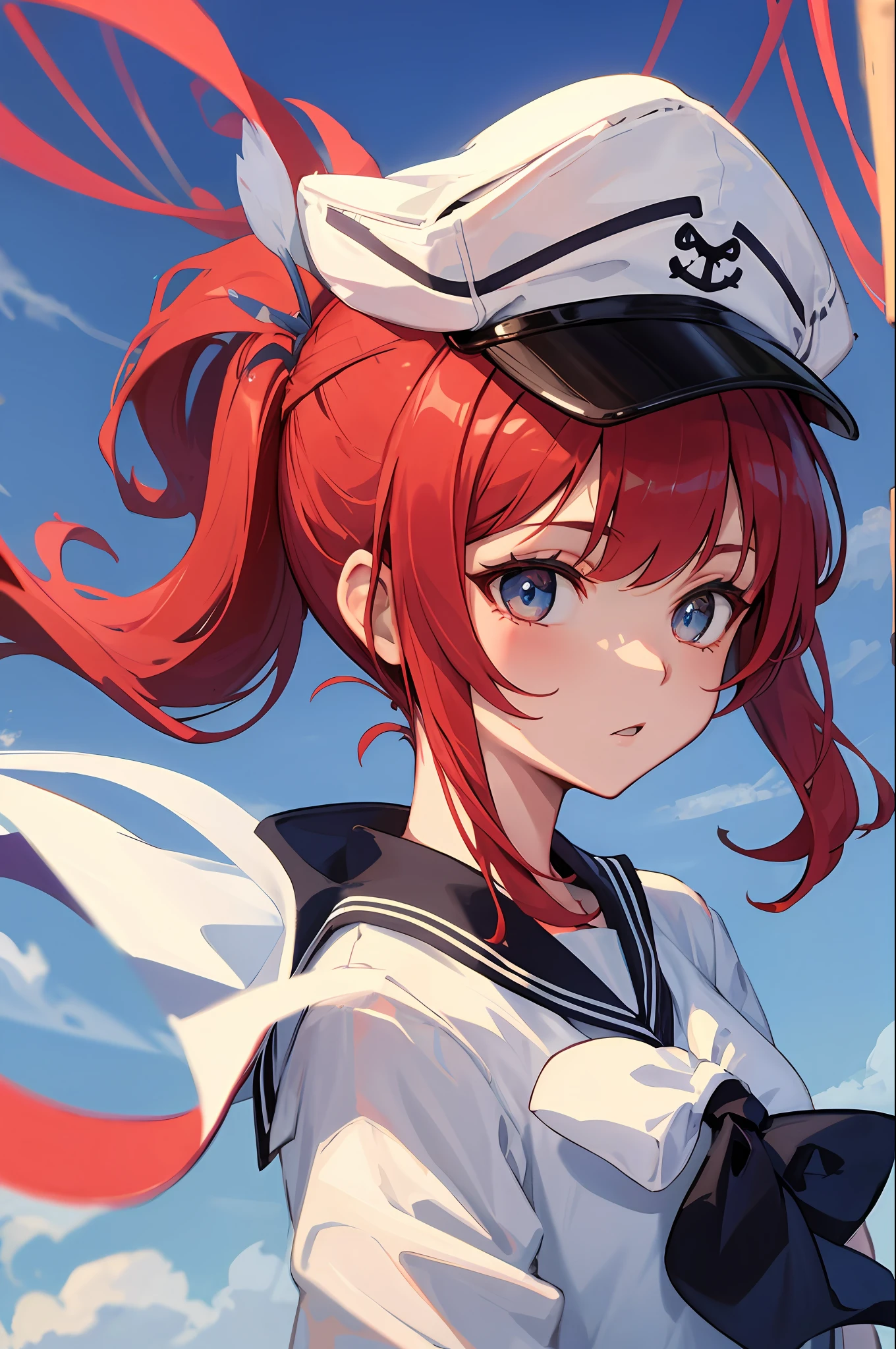 redheadwear，Two ponytails，a sailor suit