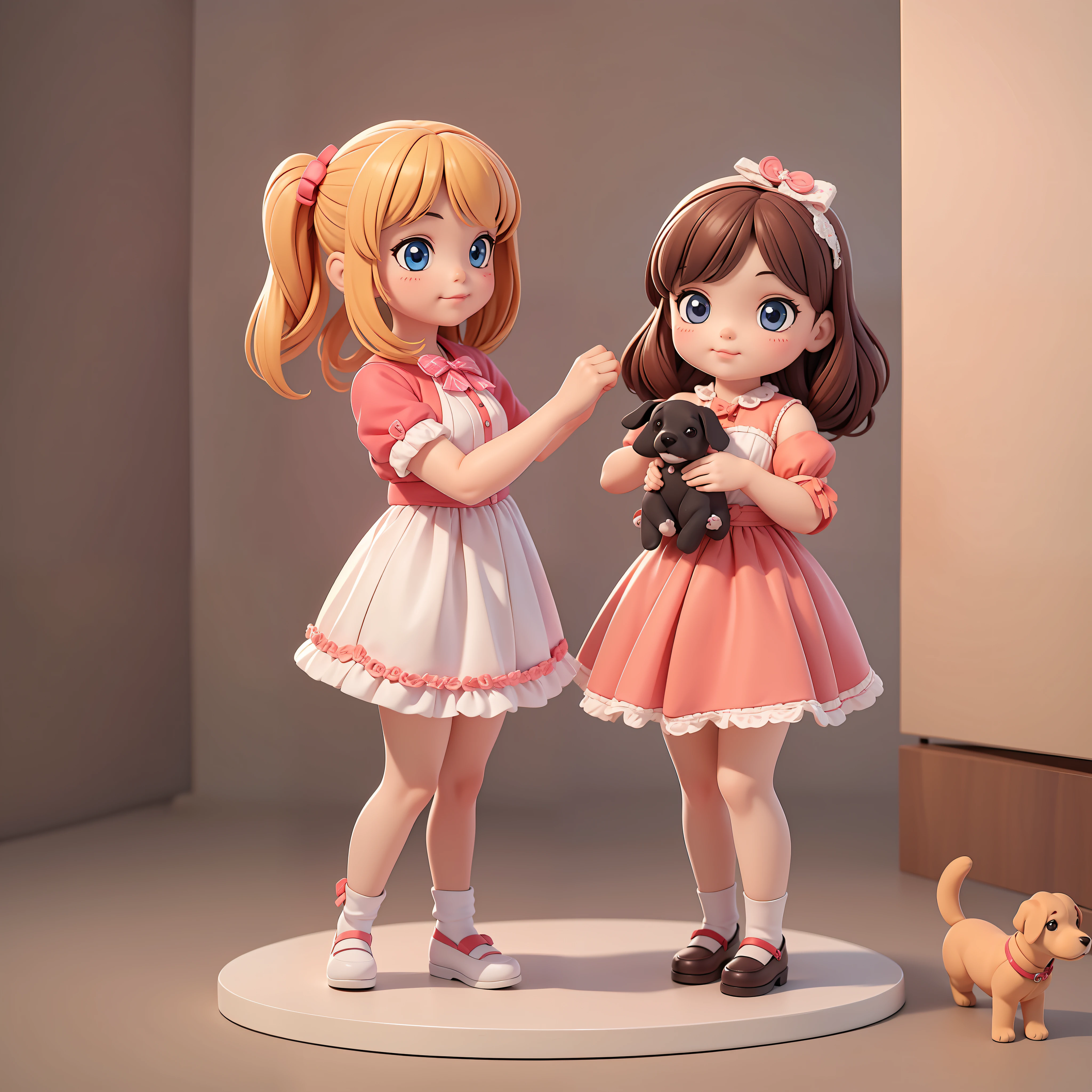 doll，doll，Cute little girl s，a puppy dog，k hd，tmasterpiece，2.5d