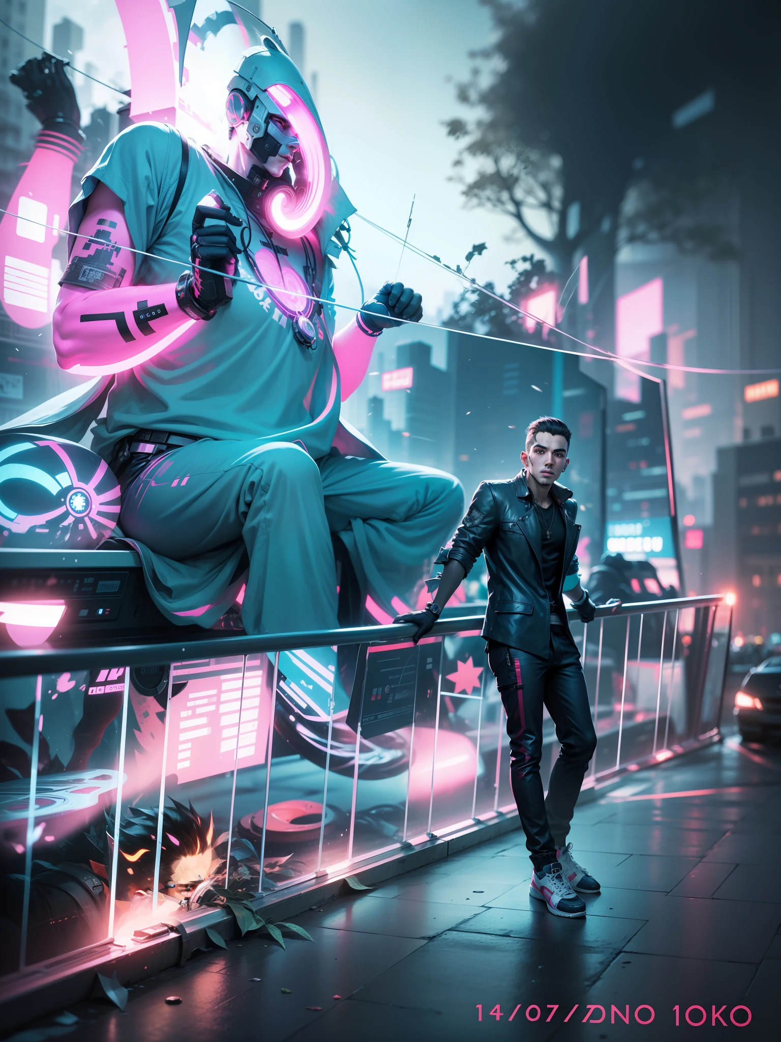 Change background cyberpunk handsome boy, realistic face, 8k, ultra realistic,