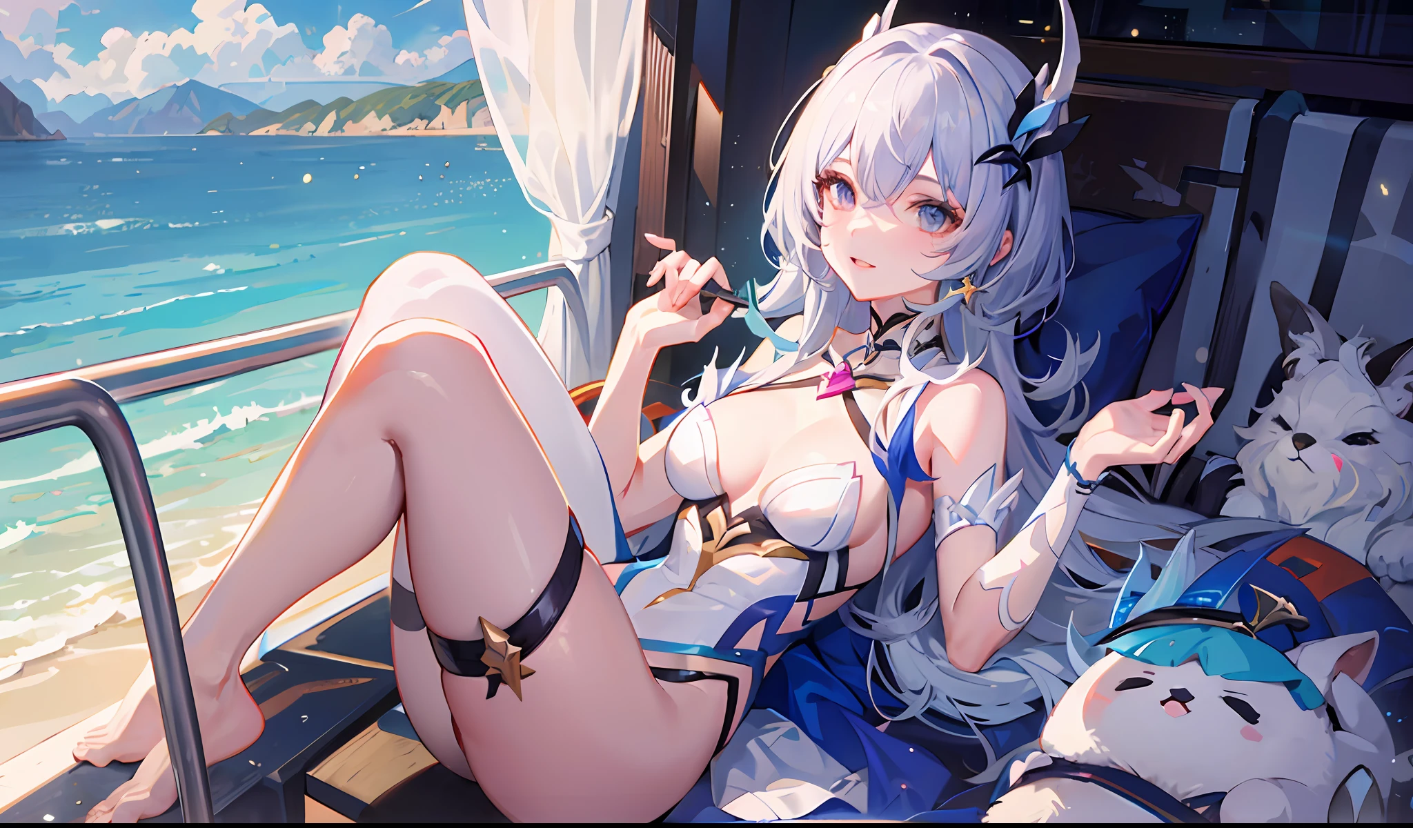 《Honkai Star Dome Railway》The character March 7 is naked sexy
