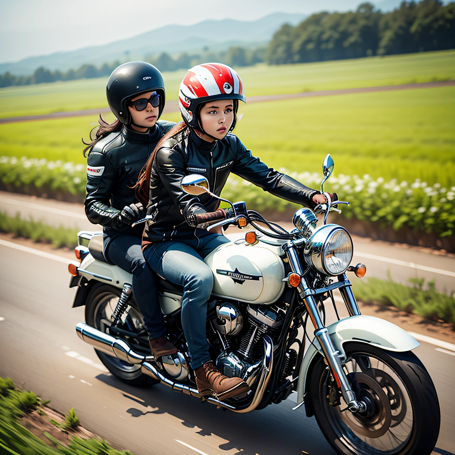 Motorcycle driving in the field --auto