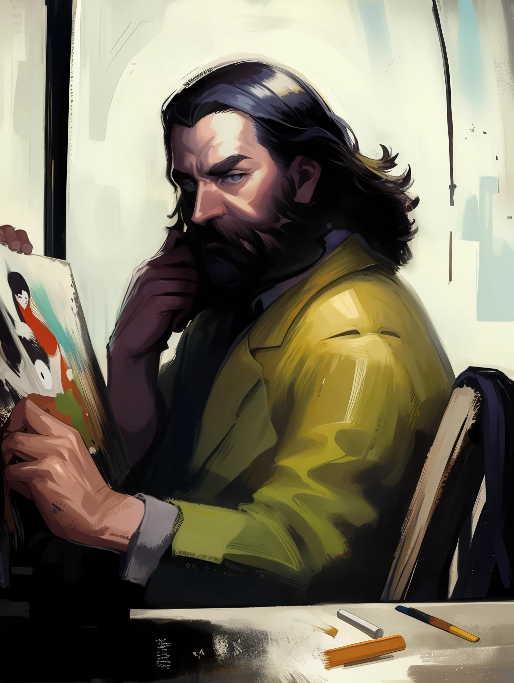 painter,unkempt,Retro,Colorful