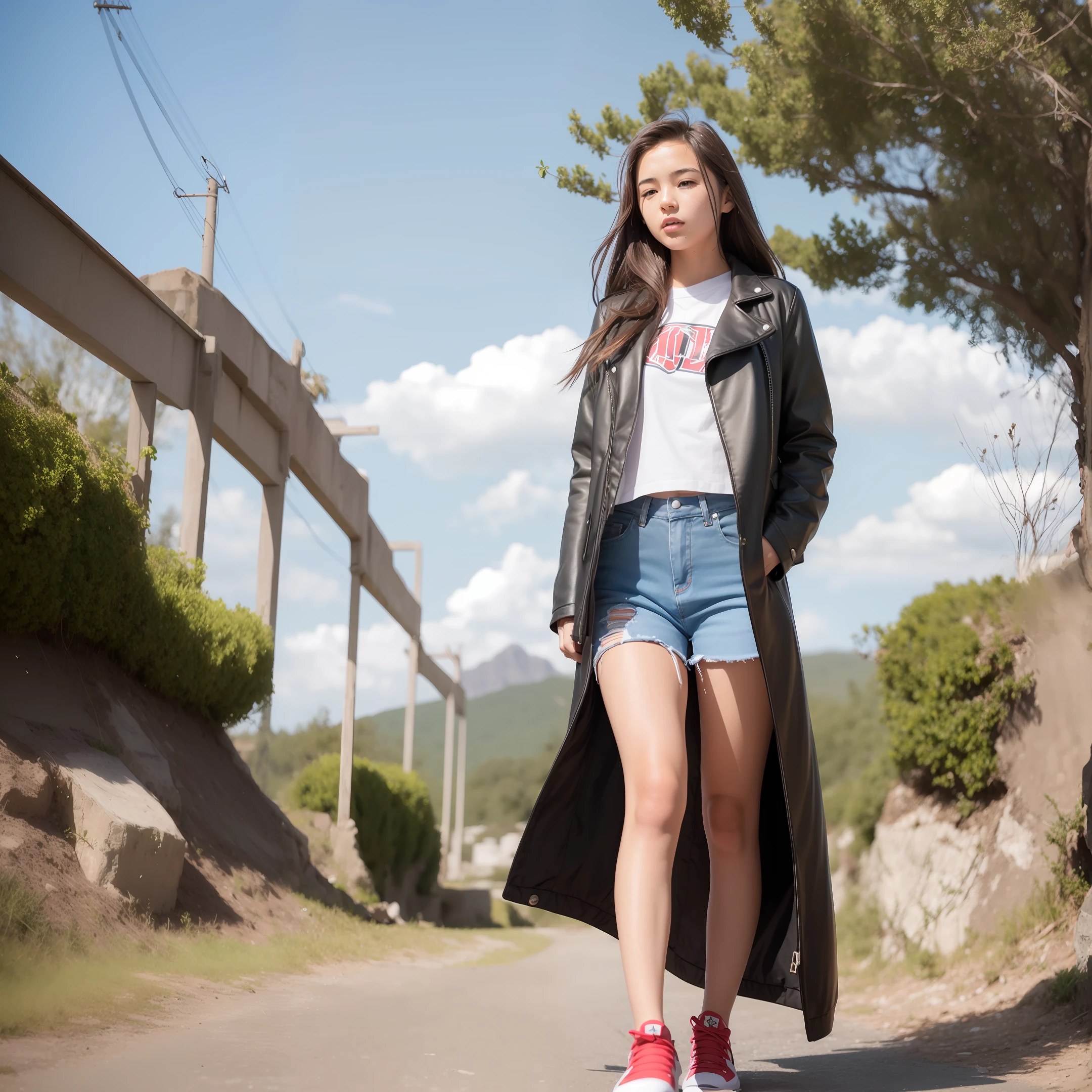 teens girl，ancient wind，AK47