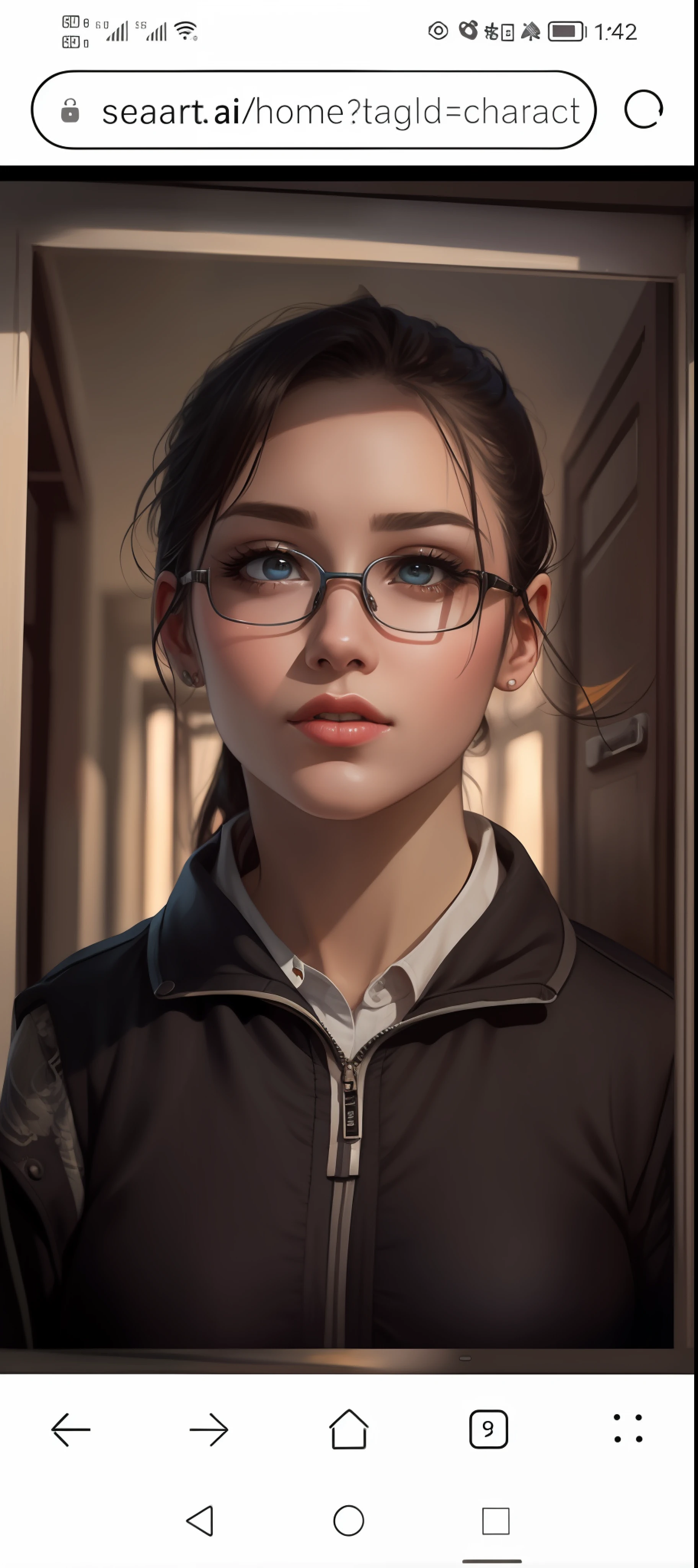 a close up of a person with glasses on a cell phone, Guviz-style artwork, Surrealism female students, Surrealism female students, Realistic cute girl painting, Artgerm and Atey Ghailan, alena aenami and artgerm, realistic art style, Realistic art style, Realistic digital art 4 K, Realistic digital art 4K
