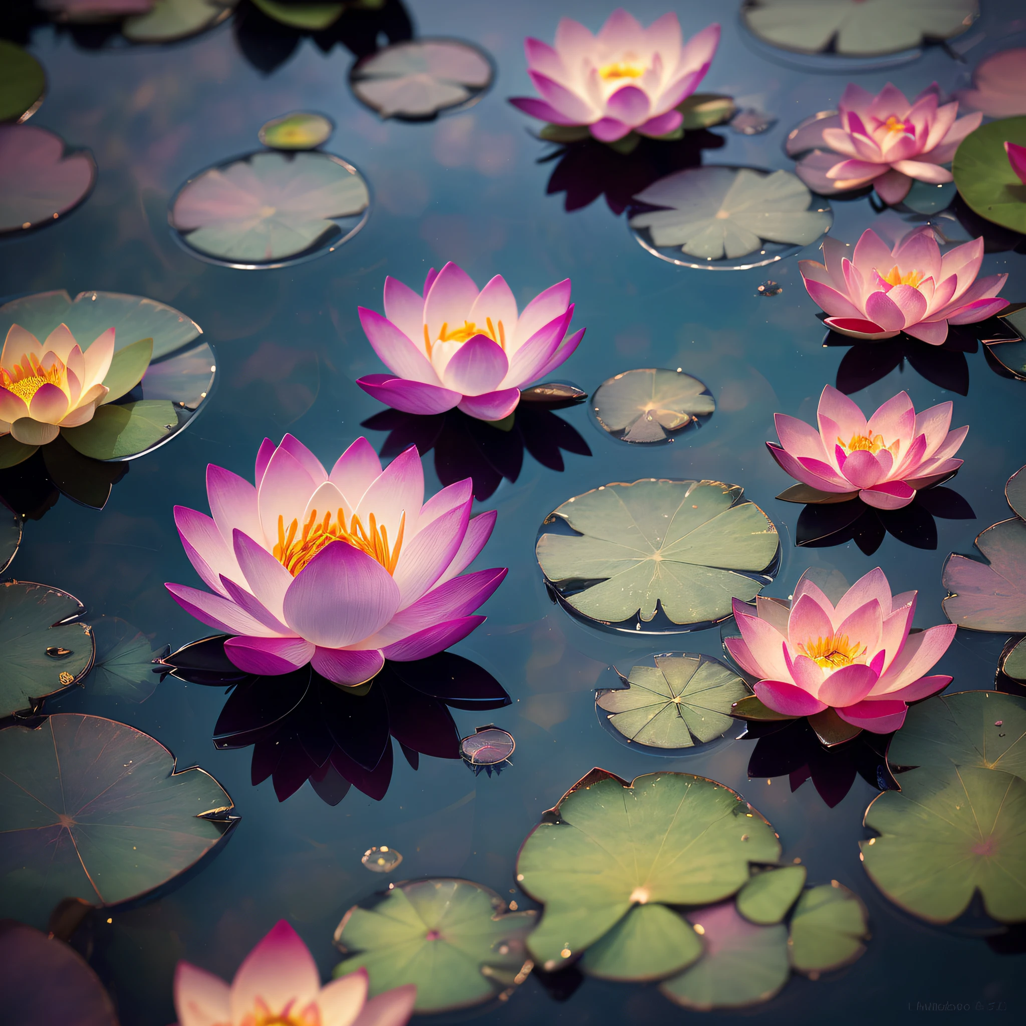 Imagine a serene lotus pond in the soft light of dawn. The light is gentle, the sun rays seeping through the clouds, casting a dreamy ambiance over the pond. This light not only minimizes overexposure and shadows but also adds a warm tone to the scene.
The main subject is a vibrant lotus flower in full bloom, its petals rich in color and elegantly shaped. The lotus is positioned in the lower right quadrant of the frame, adhering to the rule of thirds for a balanced composition that draws the viewer's attention.
The background consists of green lotus leaves and a pale blue water surface, offering a stark color contrast without overshadowing the main subject. The background is kept as simple as possible to avoid distracting elements.
The shot is taken from a slightly low angle, making the lotus appear more delicate and allowing the viewer to appreciate the shape and texture of the lotus.
In post-processing, consider increasing the contrast to make the color of the lotus more vibrant. Also, consider cropping the image slightly to remove unnecessary elements and focus the composition.
Parameters: --ar 16:9 --v 5.1 --style raw --q 2 --s 750 --auto