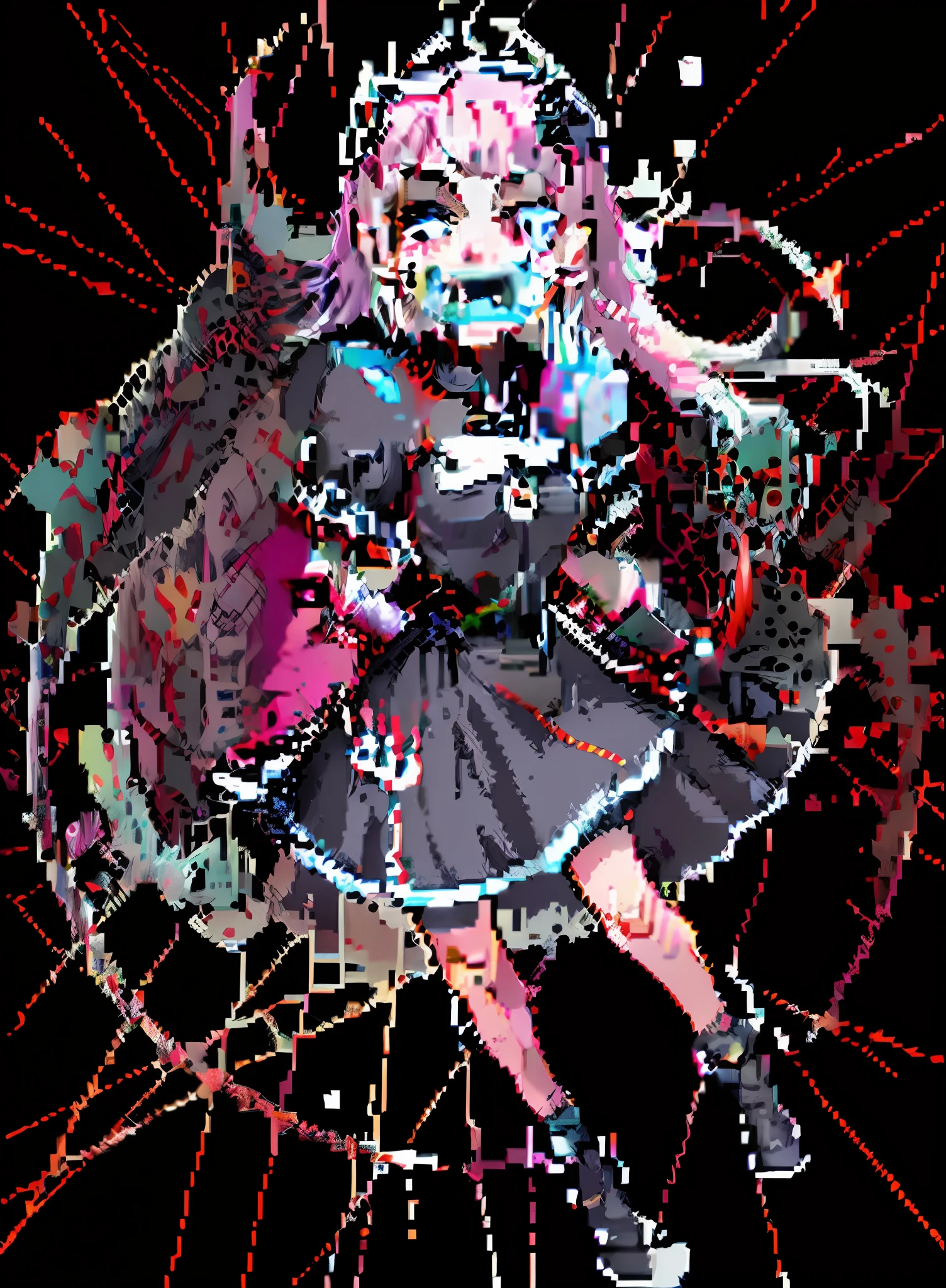 Anime girl with long hair and red heart-shaped black dress, yandere intricate, gapmoe yandere grimdark, gothic maiden anime girl, by Kamagurka, zerochan art, demon anime girl, portrait gapmoe yandere grimdark, author：Hosomura Kane, digital art from danganronpa, mechanized witch girl, zerochan