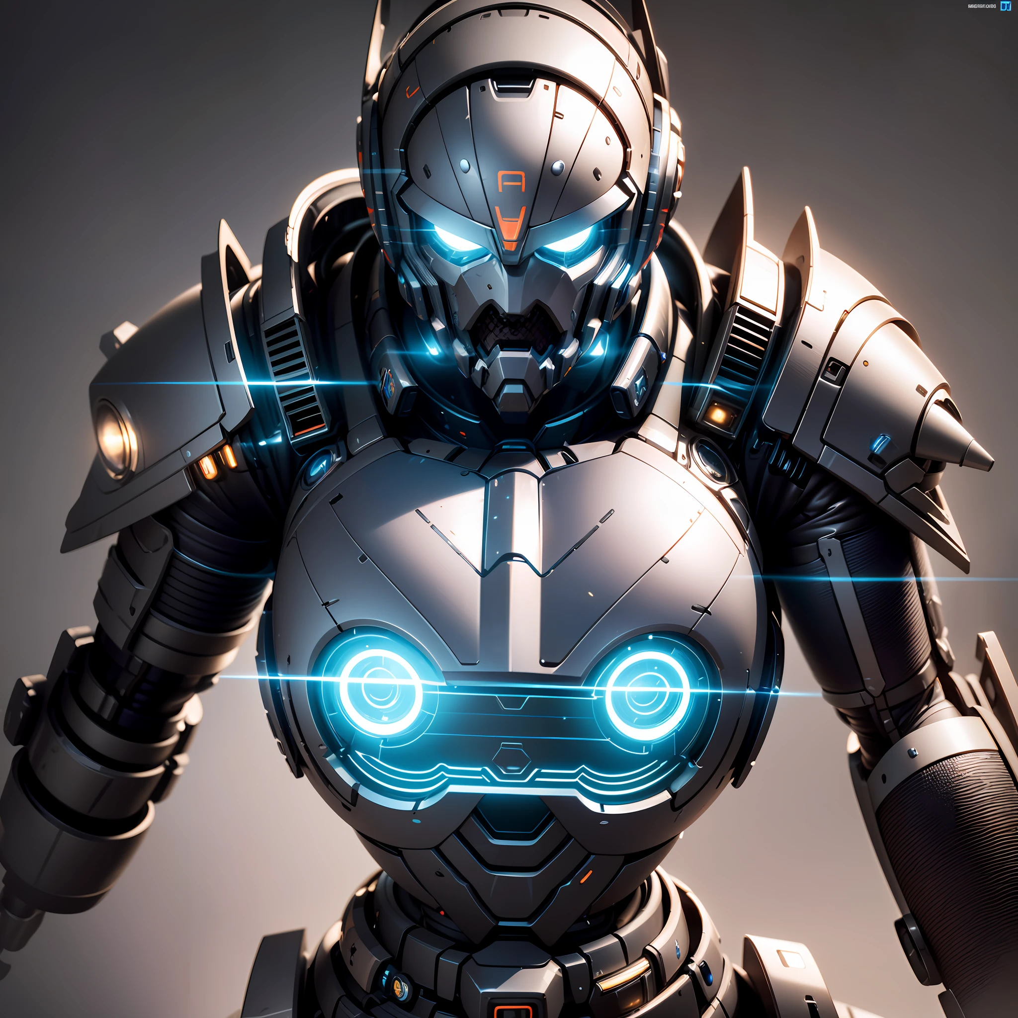 A mech warrior,Background cyberpunk,Best picture quality,High chiaroscuro,Cinematic texture,C4D render,Sharpen 1.4,Strong realism,The metal material is real,High detail and ultra-high image quality1.5,16K resolution,3D