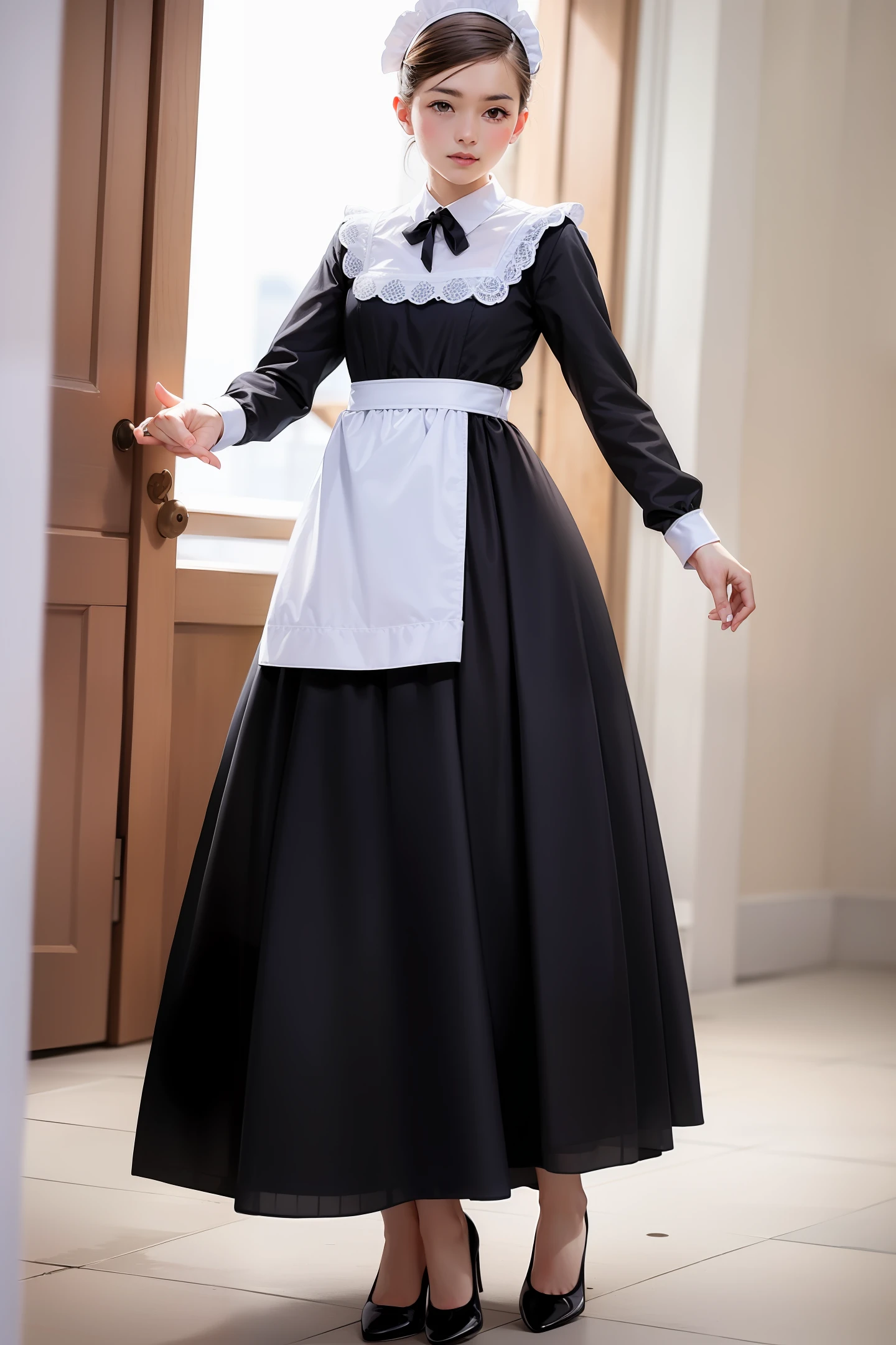 No clothes,a portrait of a young French maid
