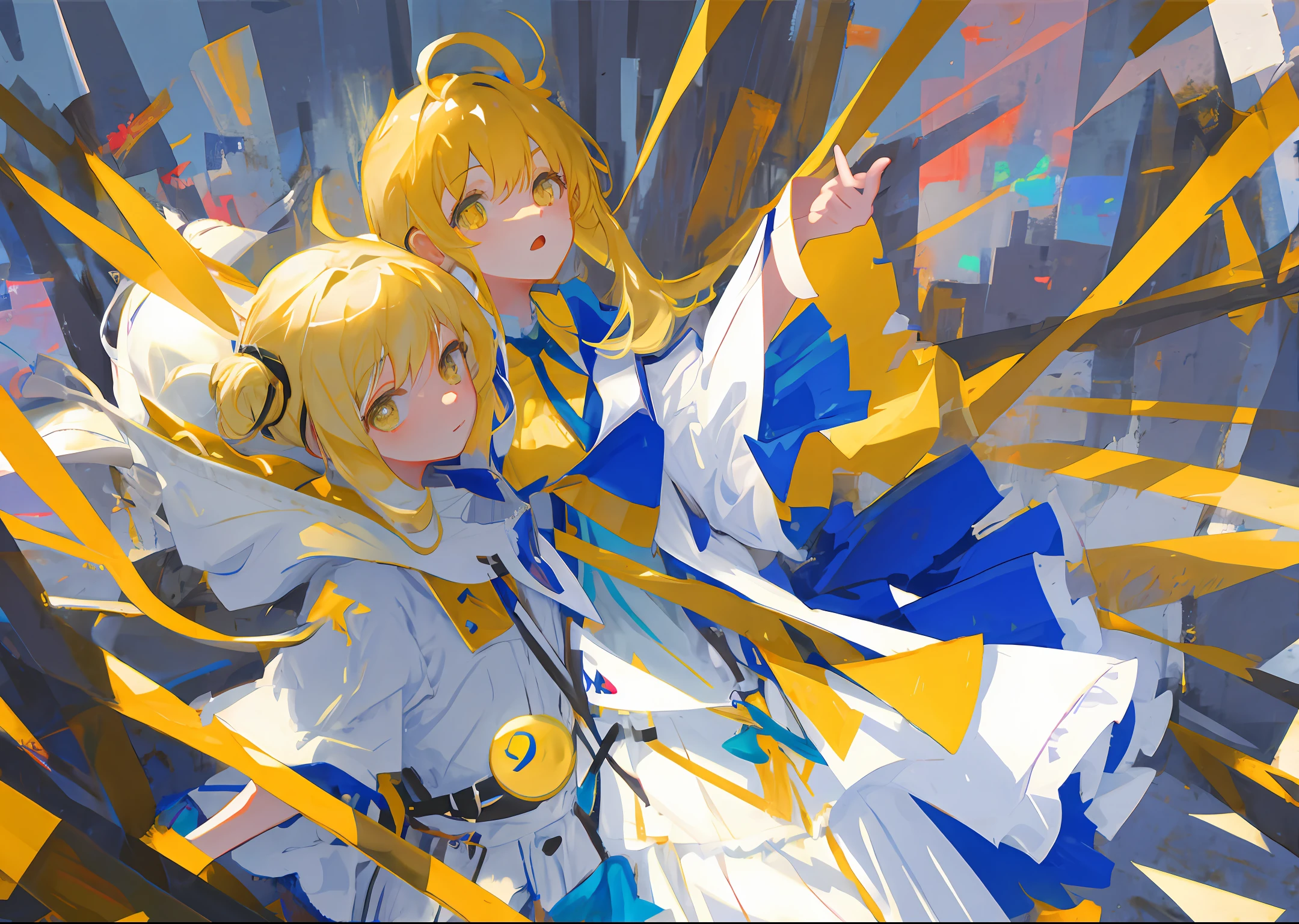 Dress neatly,A4,full bodyesbian,Yellow-haired