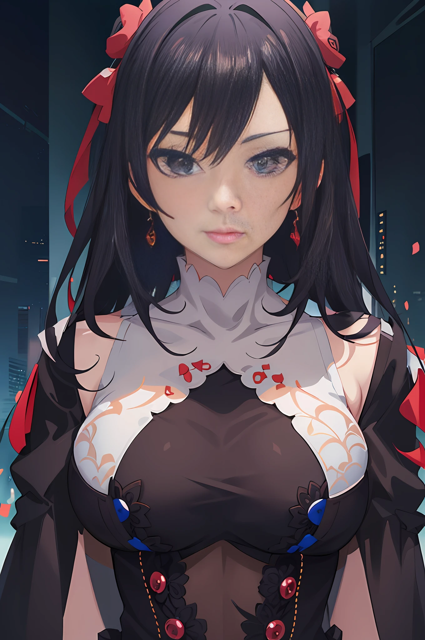 anime - style image of a woman with a very large breast, beautiful and seductive anime woman, seductive anime girls, photorealistic anime girl rendering, wlop glossy skin, Beautiful anime woman, Detailed digital anime art, Guviz-style artwork, Smooth anime CG art, Beautiful anime girl, 8K high quality detailed art, detailed portrait of an anime girl，Very sexy