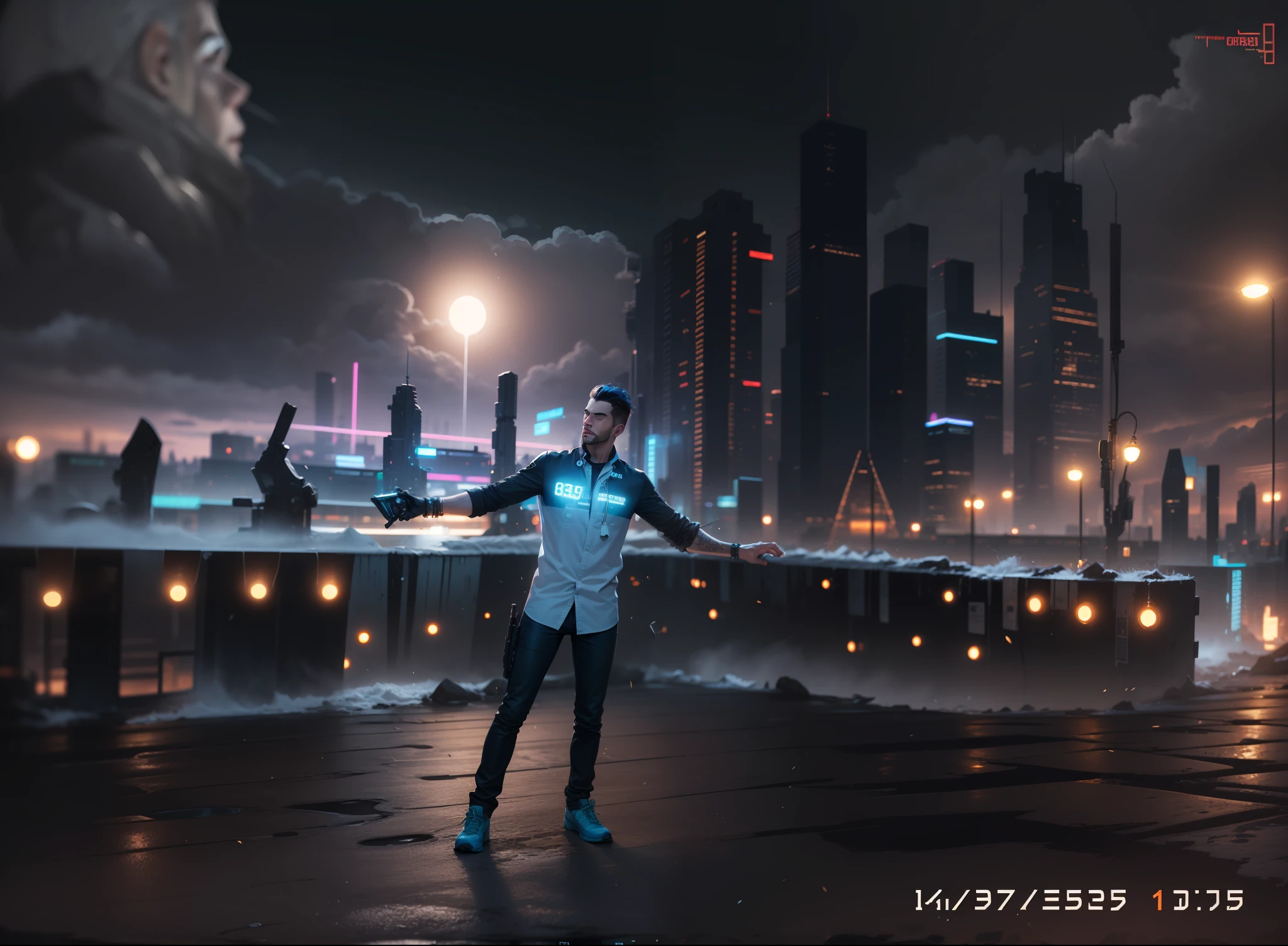 Change background cyberpunk handsome boy, realistic face, 8k, ultra realistic,