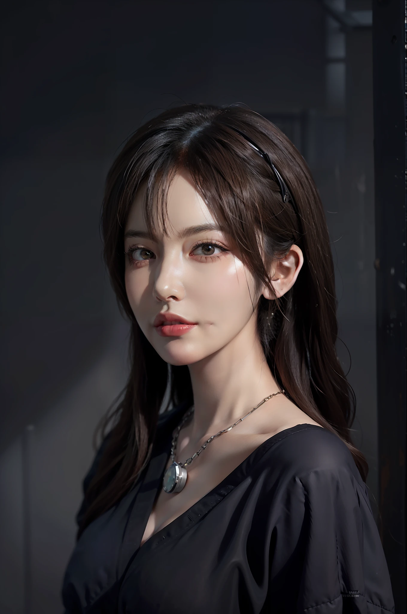Hyperrealistic portrait of a woman by Da Vinci with lots of fantasy art, fotorrealista, dynamic lighting, artstation, poster, volumetric illumination, caras muy detalladas, 4 K, premiado,, 1girl, in the dark, deep shadow, low key, cowboy shot,(ropa oficial:1.4), cabello largo, cabello blanco,