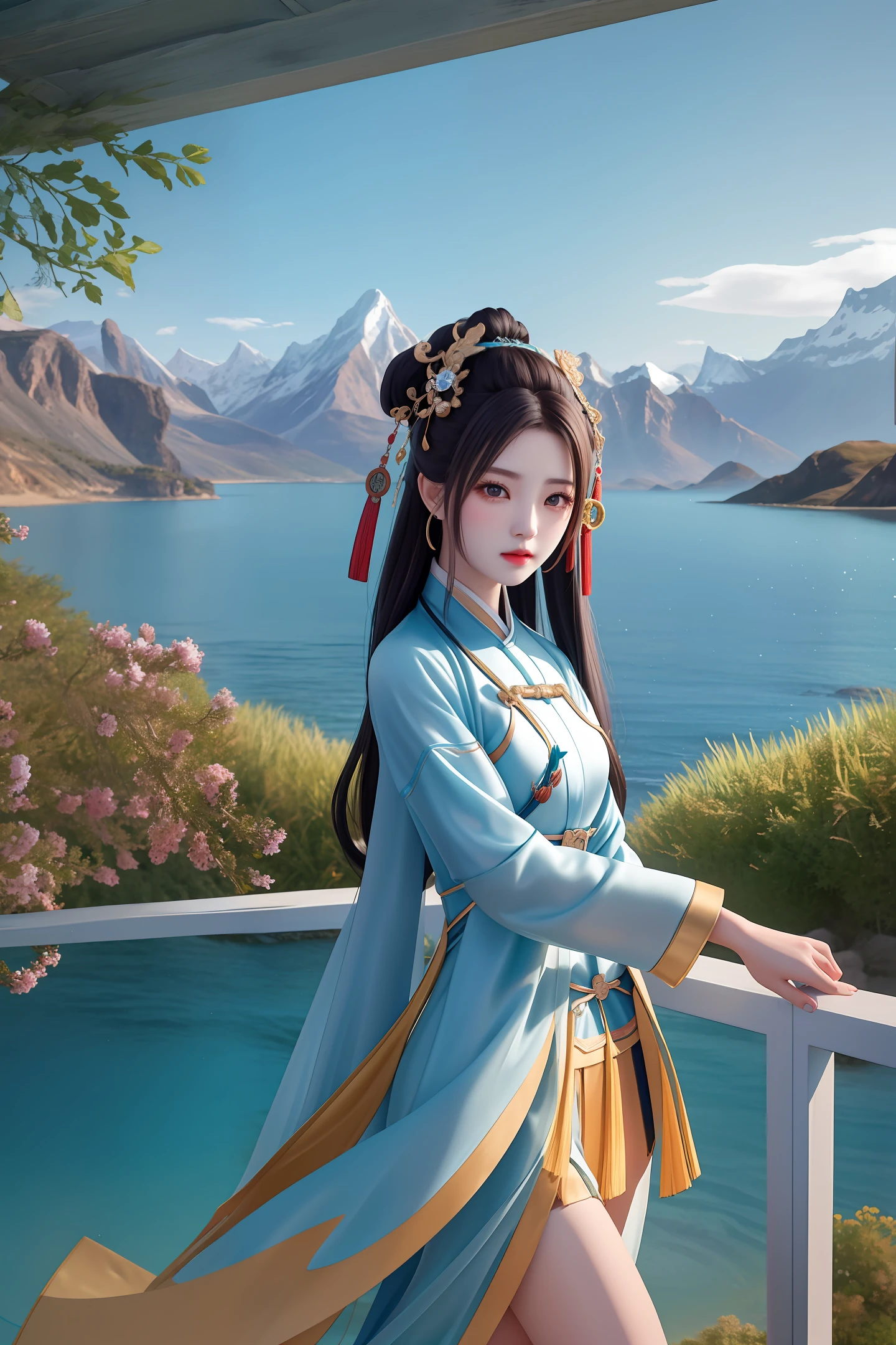 Set against the backdrop of mountains and seas,Epic pictures of girls from the Song Dynasty