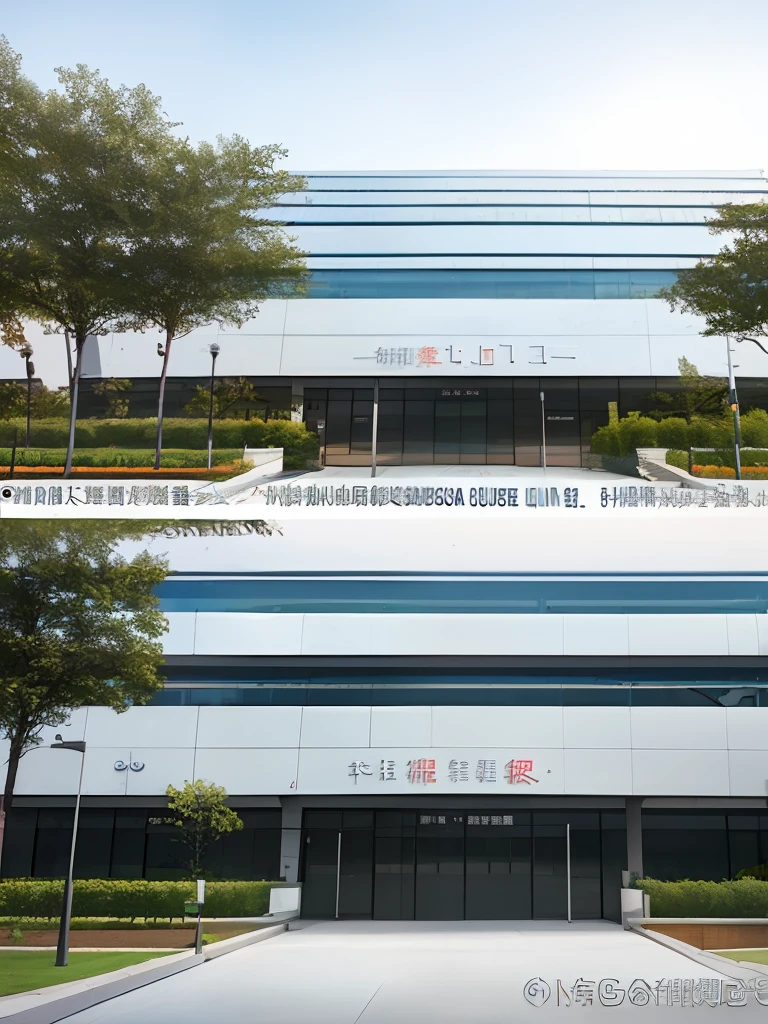 (Best quality, Ultra-detailed, Masterpiece),College admission facade,The name at the door is Guangdong University of Finance, Creative architectural design, Modern style,Financial elements, Unique shape, Summary of façade details, Create a retro atmosphere.