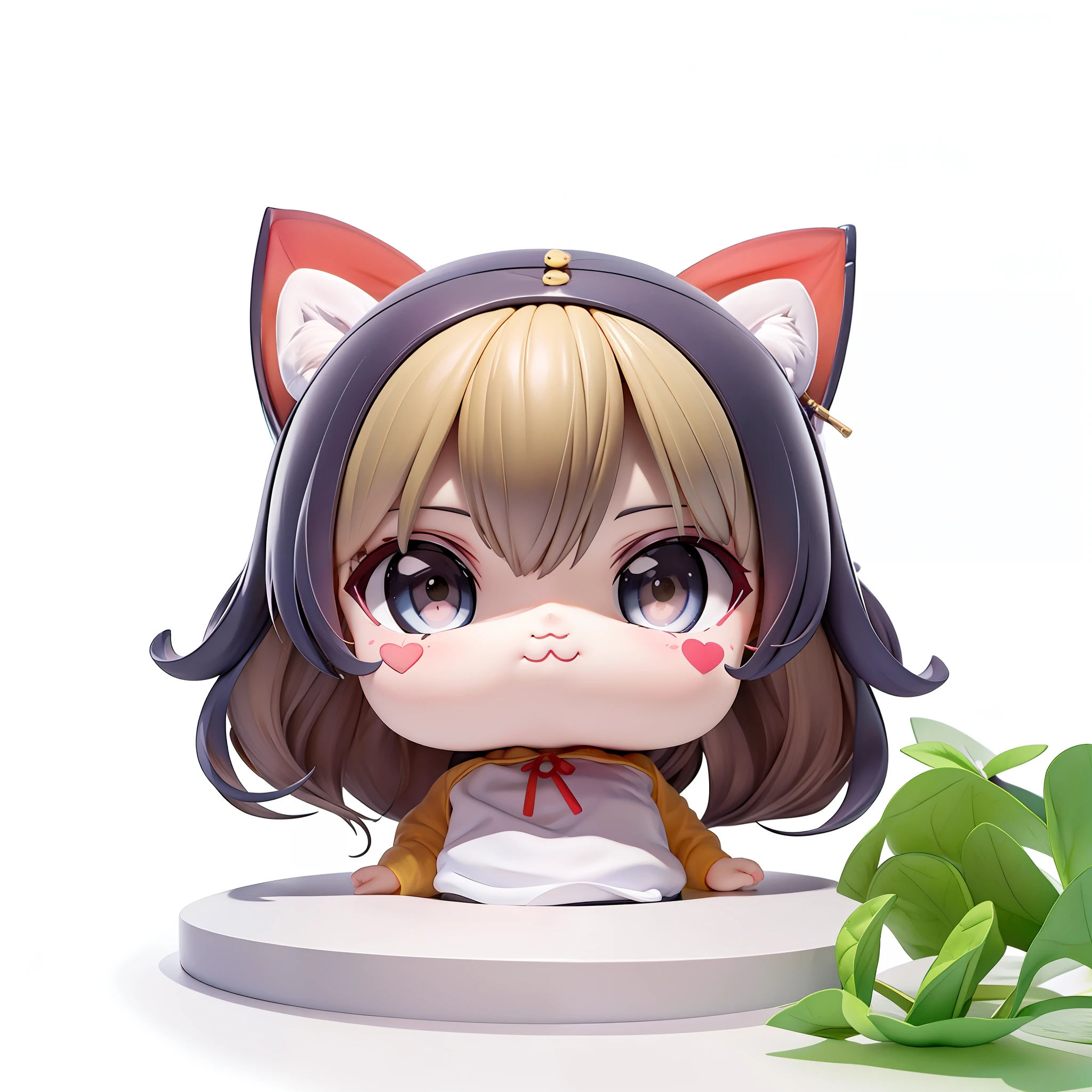 chibi cat sticker, white borders, white background, emoji maker, icon