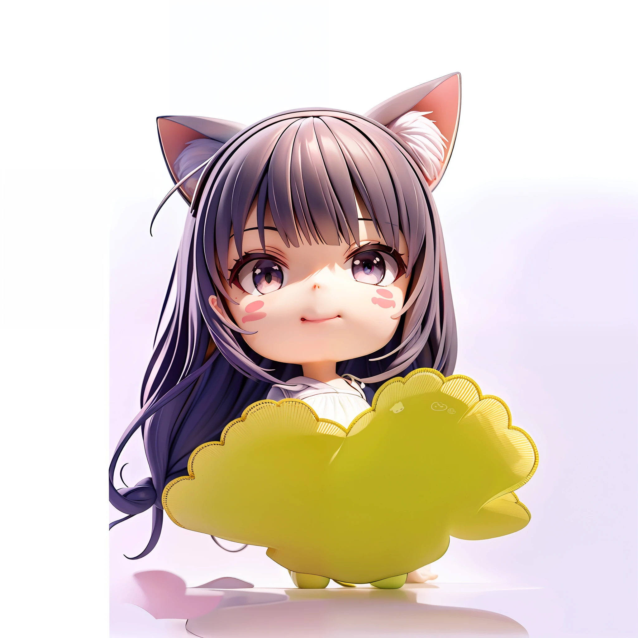 chibi cat sticker, white borders, white background, emoji maker, icon