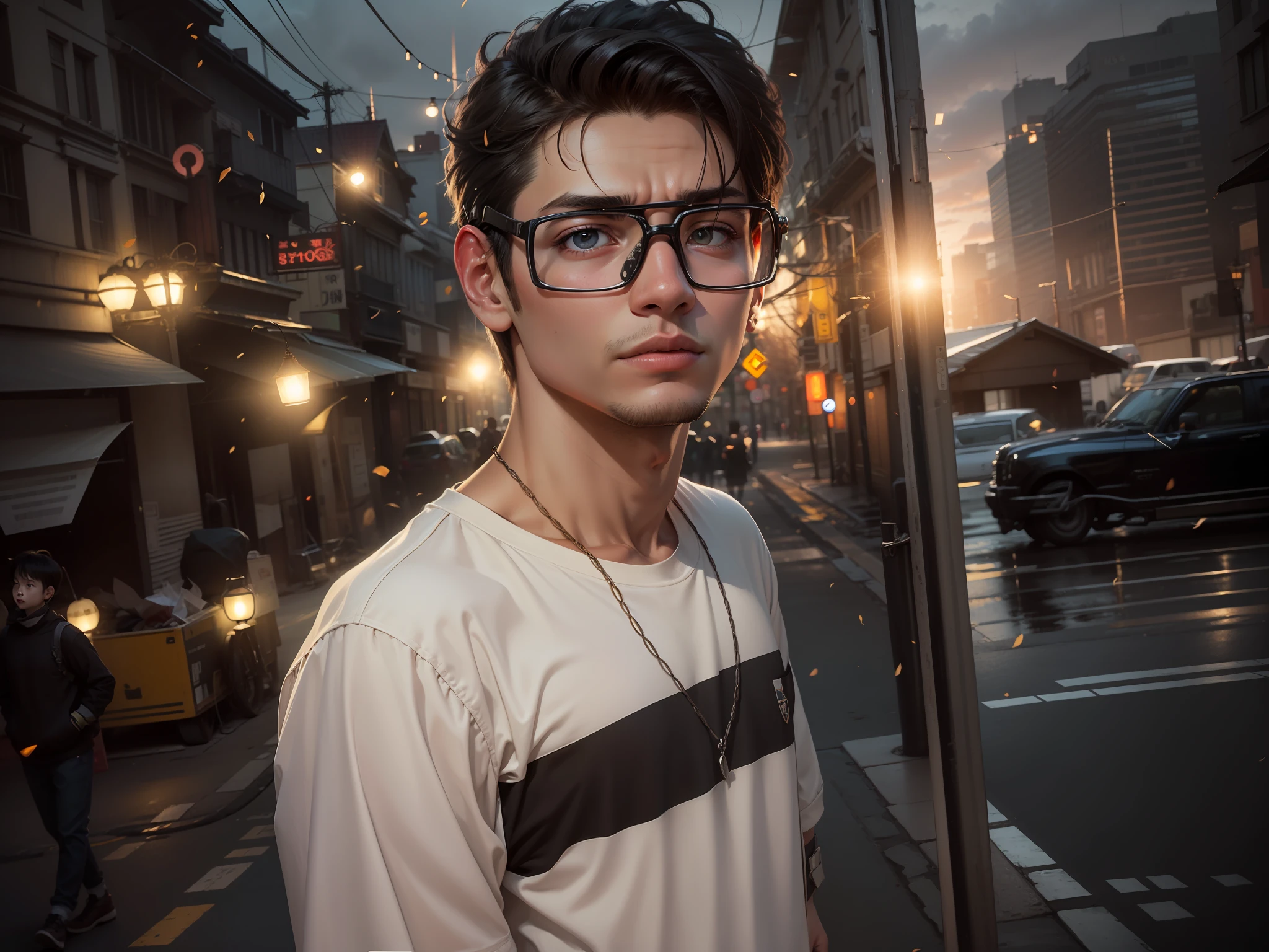 Change background, boy, realistic face