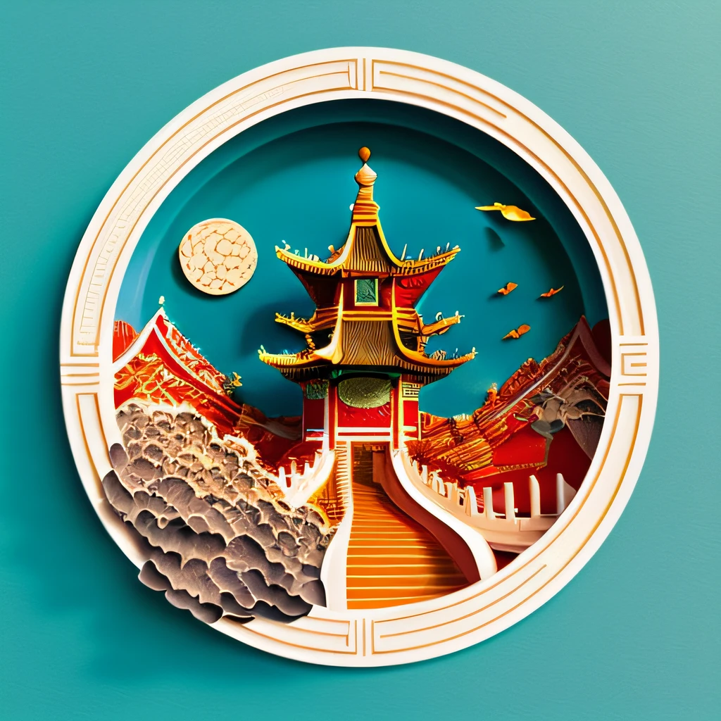 mdjrny-pprct, Chinese architecture, gardens, landscapes, sea of clouds, (high detail: 1.2)
