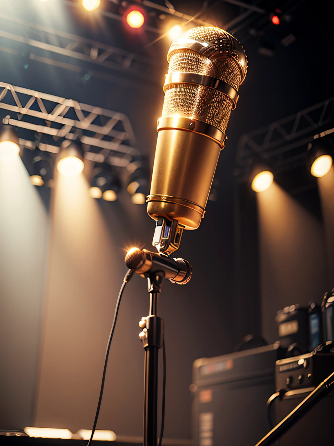 Gold microphone，stage，mtu，